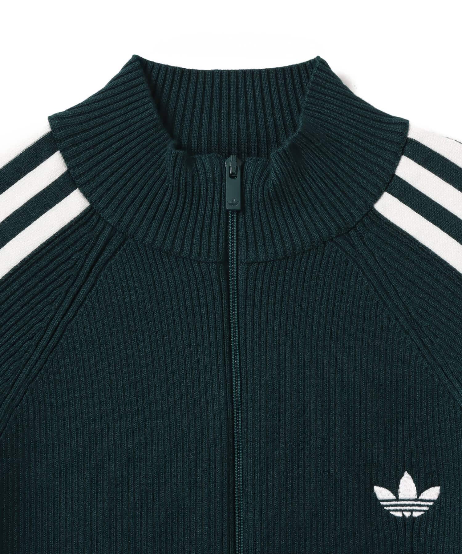 adidas ADICOLOR  3 STRIPES SLIM KNIT TRACK TOP オーロラアイビーの画像