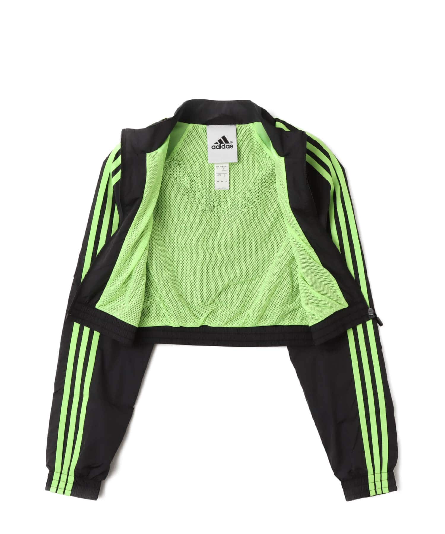 adidas TEAMGEIST ADICOLOR  CROPPED TRACK TOP ブラック/シグナルグリーンの画像