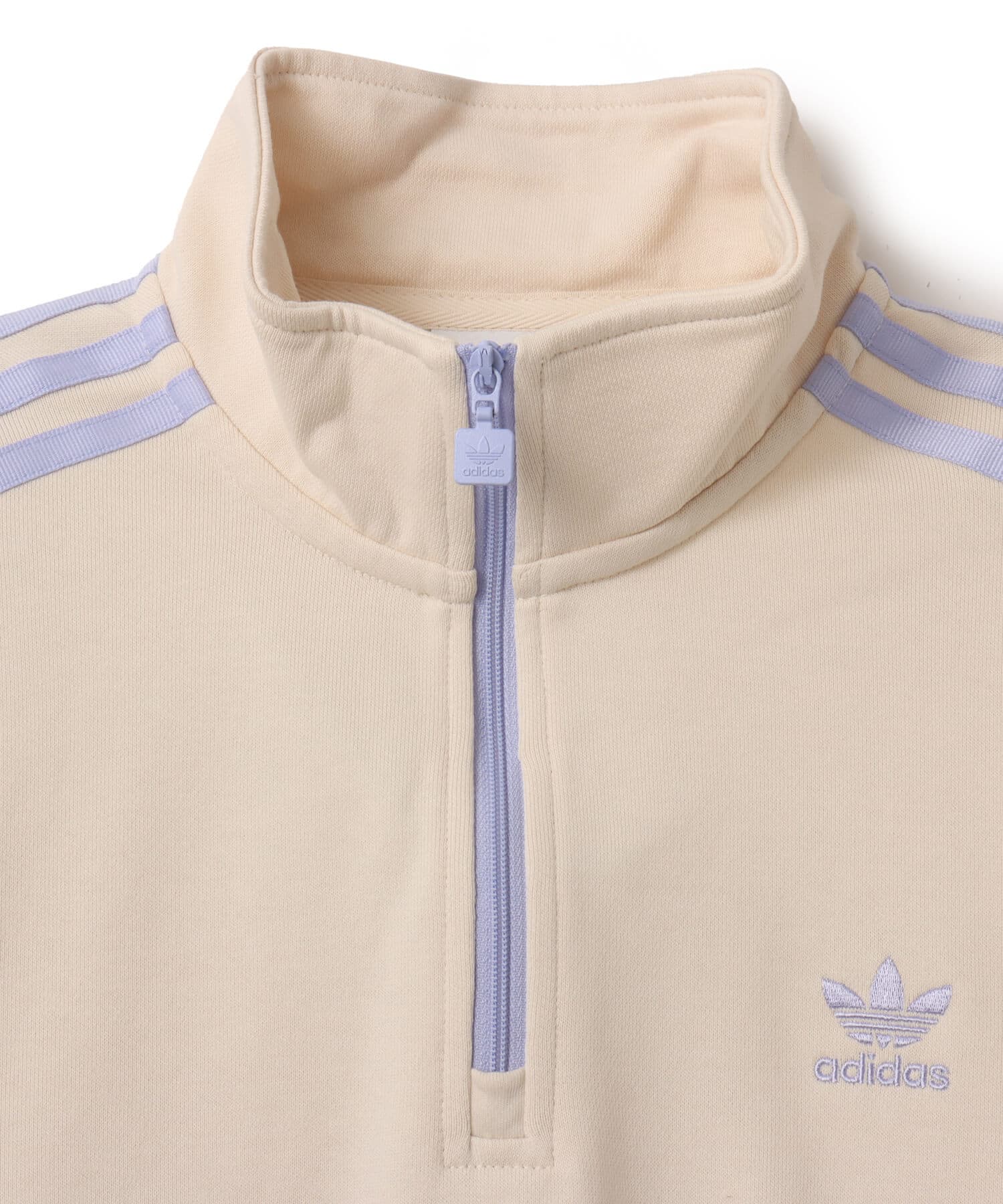 adidas CROP HALFZIP SWEAT ワンダーホワイトの画像