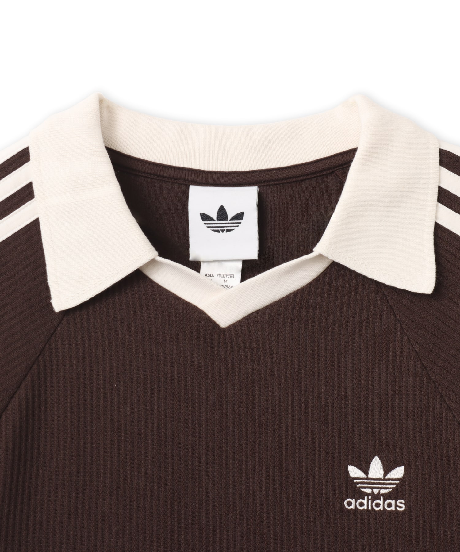 adidas WAFFLE SHORT SLEEVE POLO ダークブラウンの画像