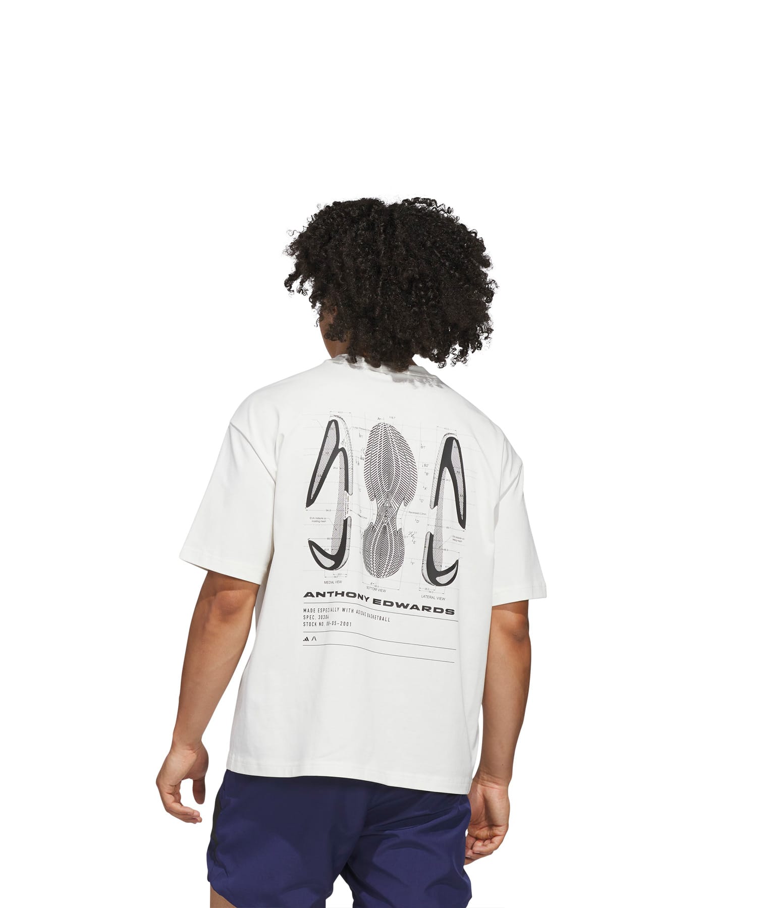 adidas ANTHONY EDWARDS GFX TEE クラウドホワイトの画像