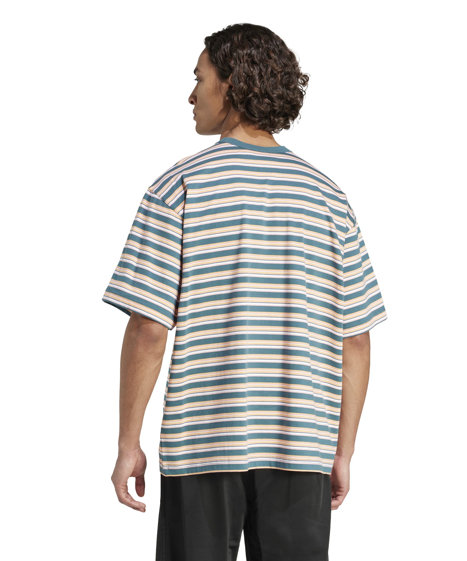 adidas STRIPE TEE マルチカラー/セミピンクスパーク/オールモストイエロー/ヘイジーオレンジの画像
