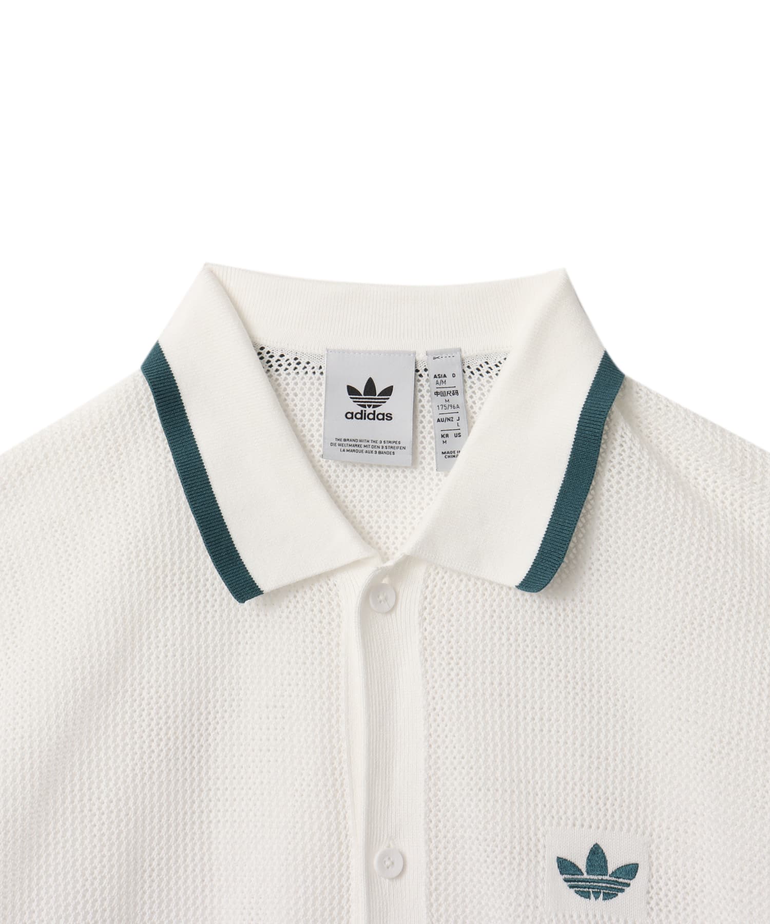 adidas KNITTED SHIRT ワンダーホワイトの画像