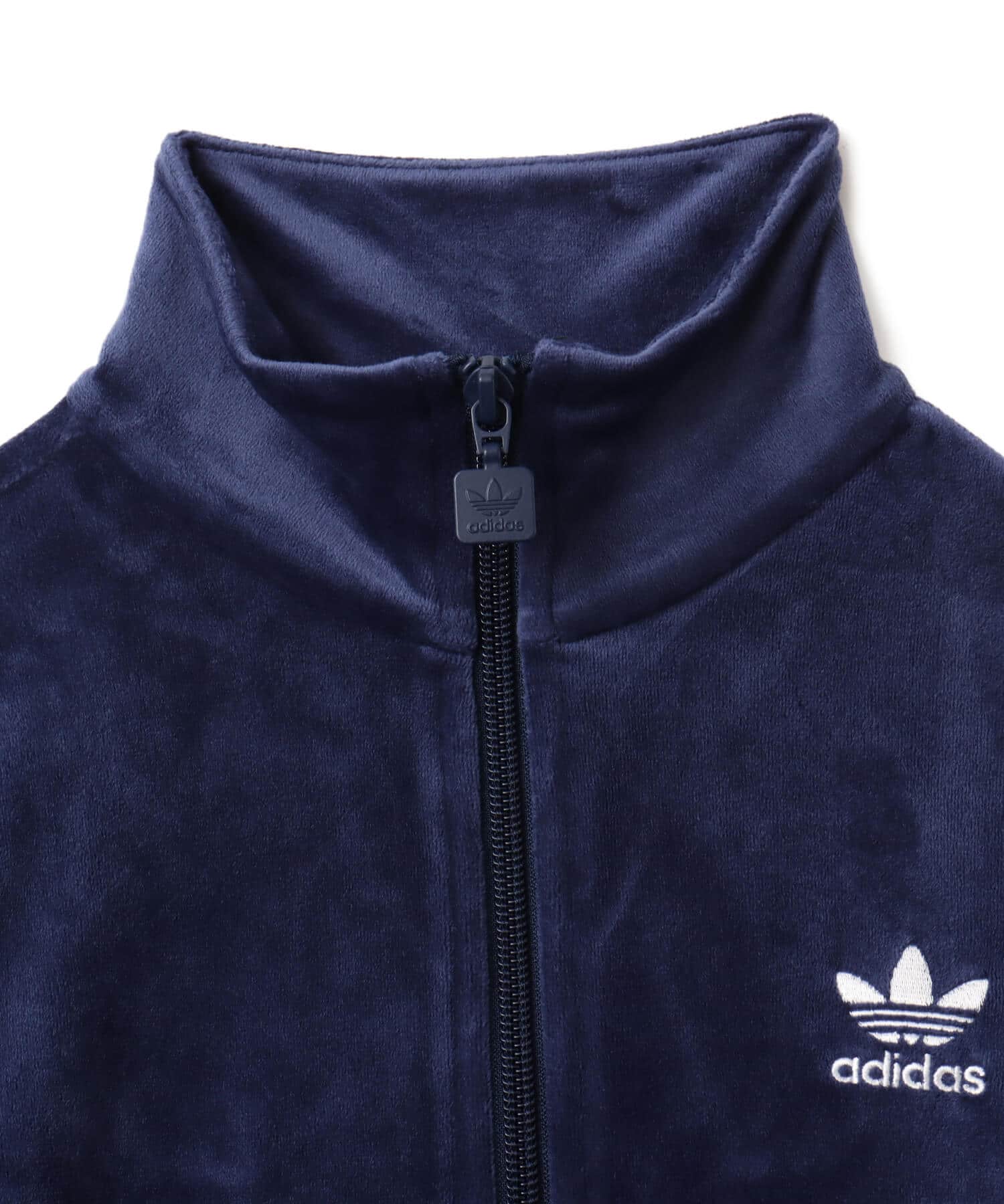 adidas ESSENTIALS VELVET FITTED TRACK TOP ナイトインディゴの画像