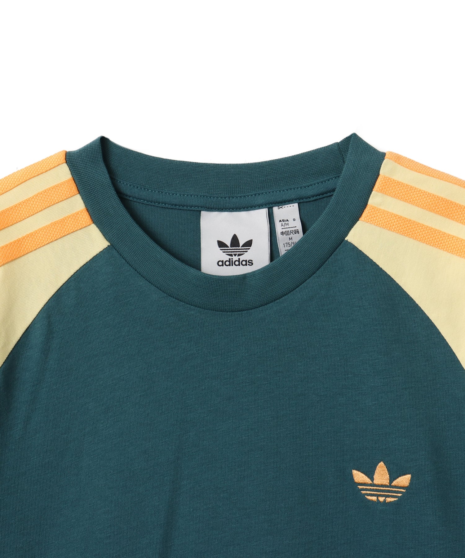 adidas CALI TEE テックグリーン/オールモストイエロー/ヘイジーオレンジの画像