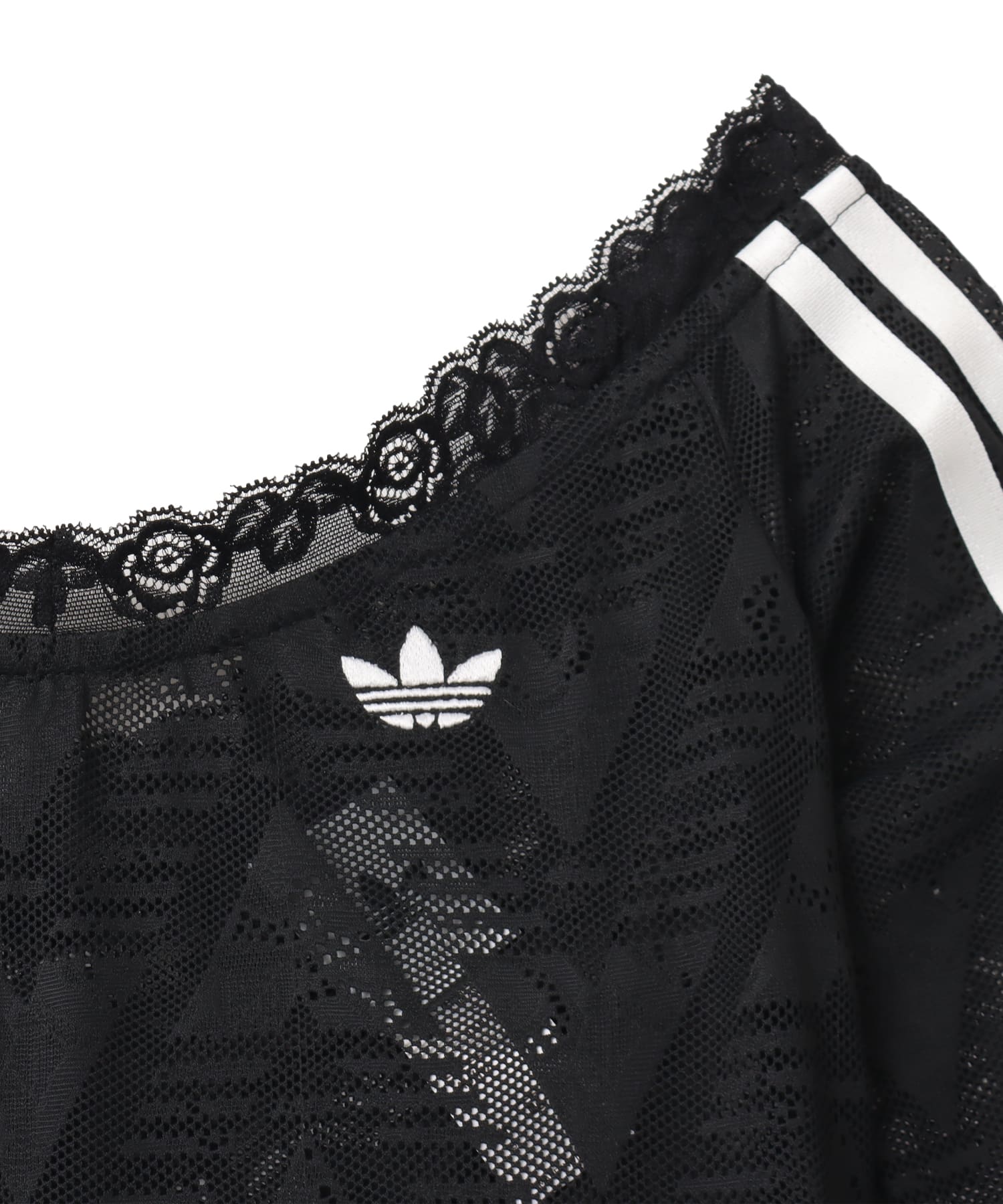 adidas LACE BARDOT TOP ブラックの画像
