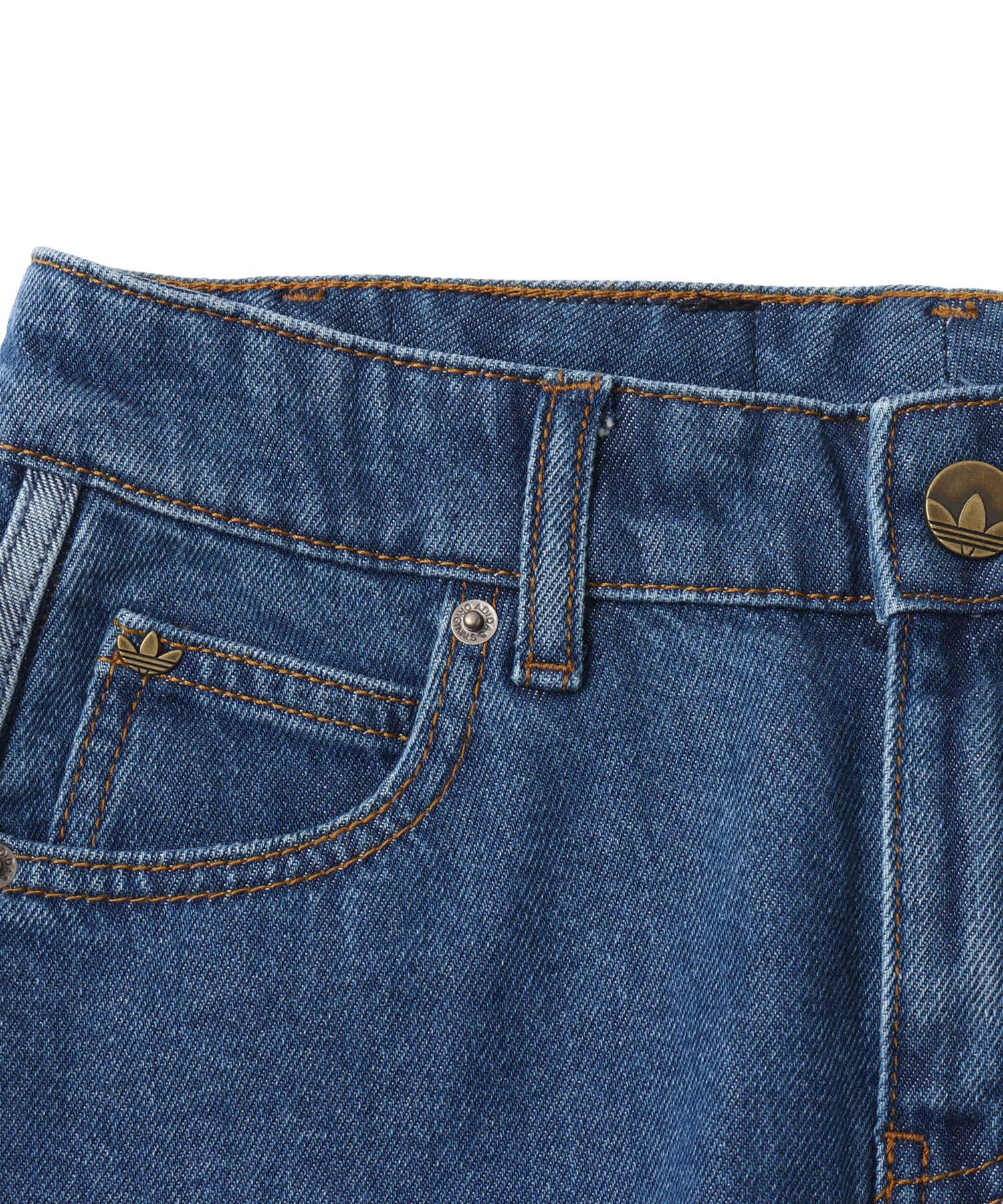 adidas 3 STRIPES SKIRT DENIM インディゴデニムの画像