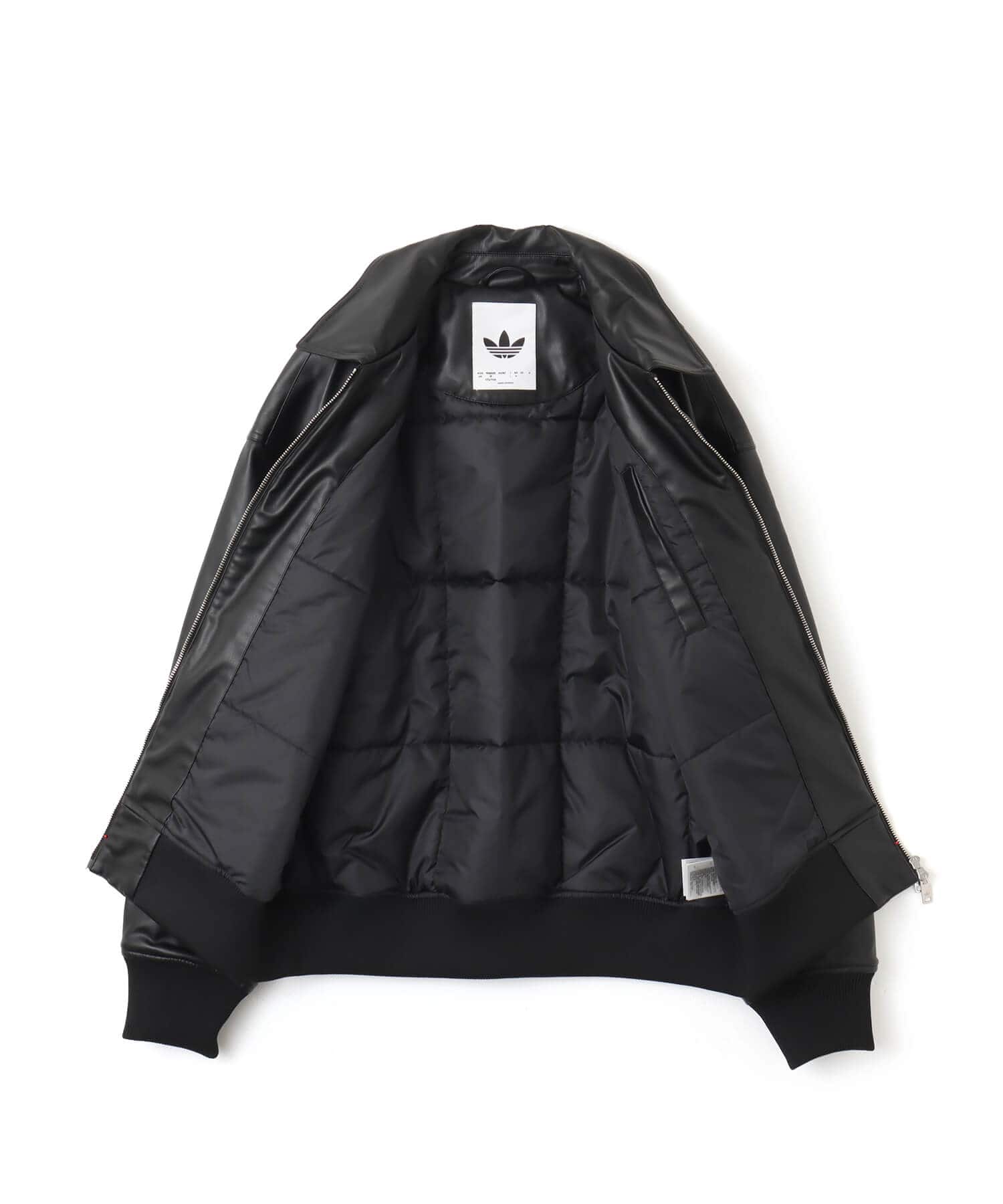 adidas PREMIUM ESSENTIALS PLEATHER BOMBER JACKET ブラックの画像