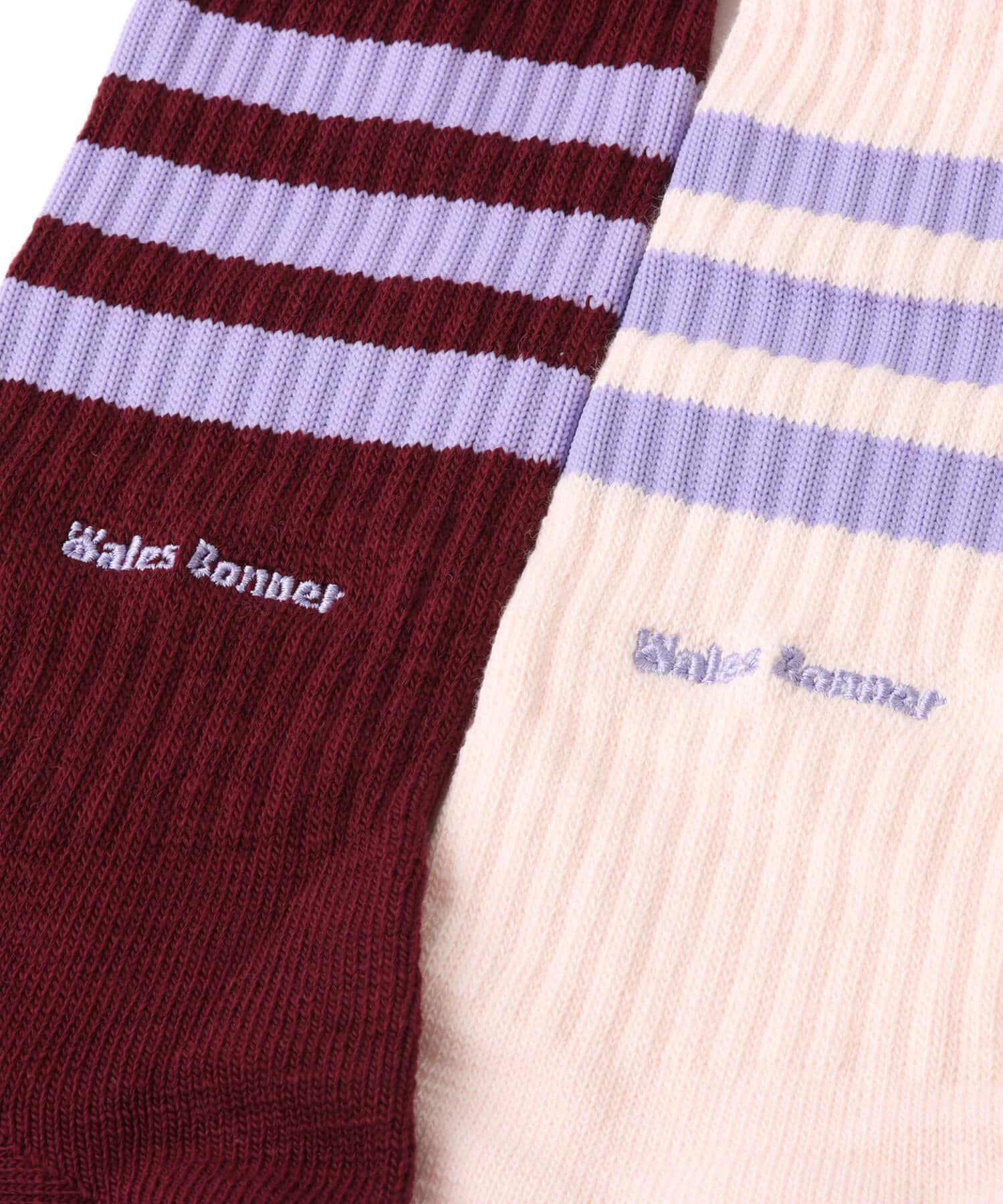 adidas WALES BONNER 3-STRIPES SOCKS MAROON/WONQUAの画像