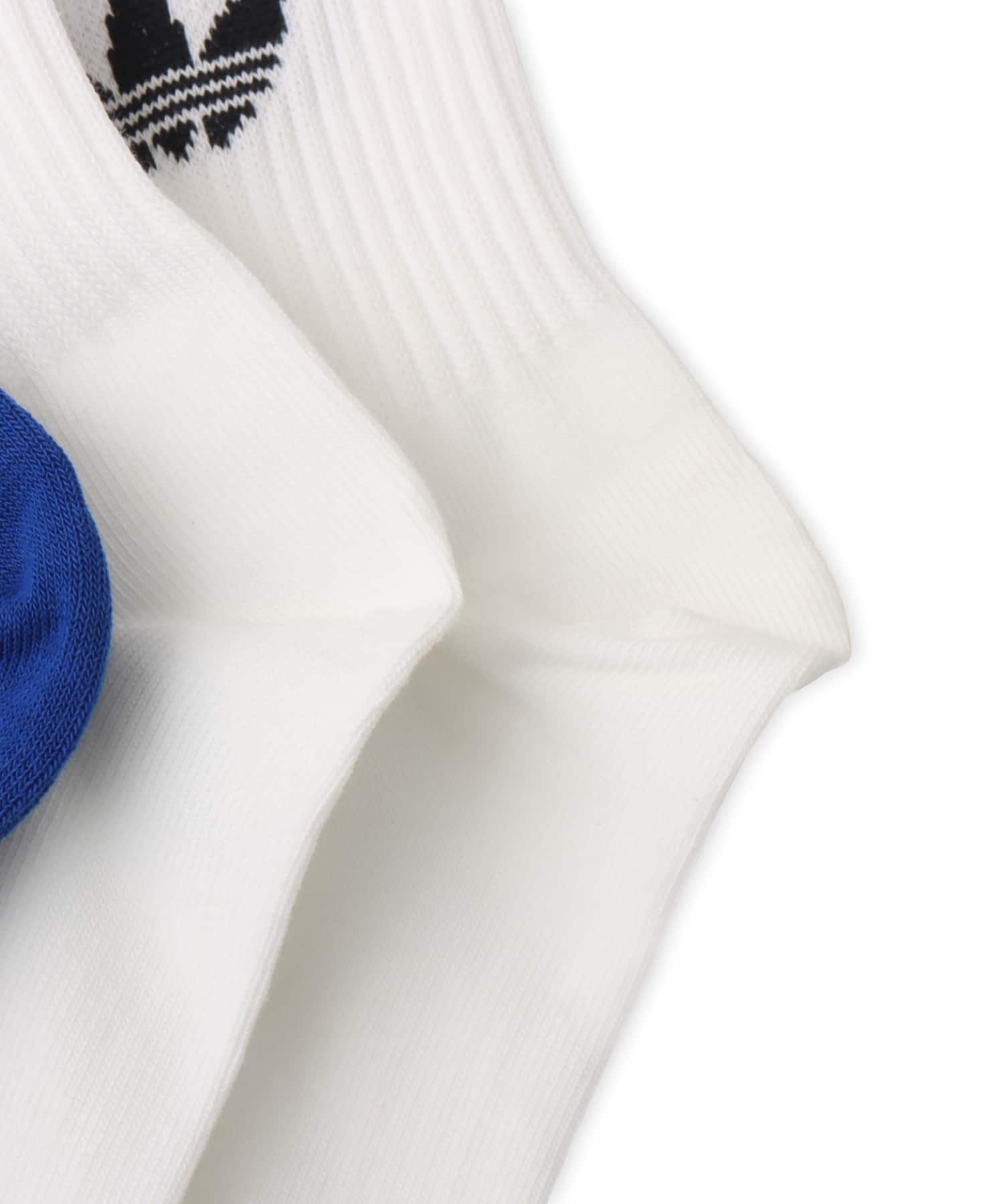 adidas 3 STRIPES CREW SOCKS 3 PAIRS ホワイト/ホワイト/カレッジロイヤルの画像