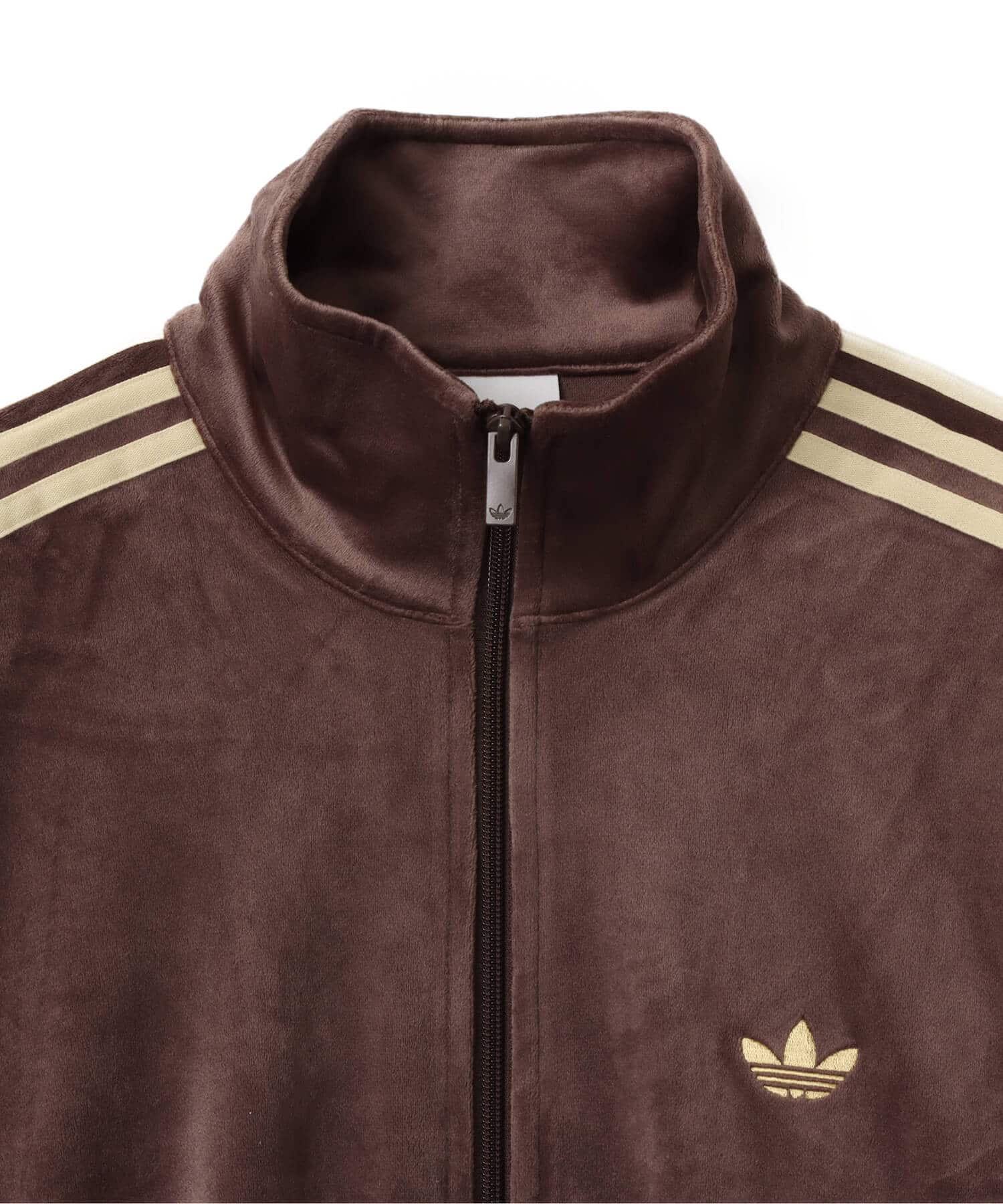 adidas FIREBIRD VELOUR TRACK TOP ダークブラウンの画像