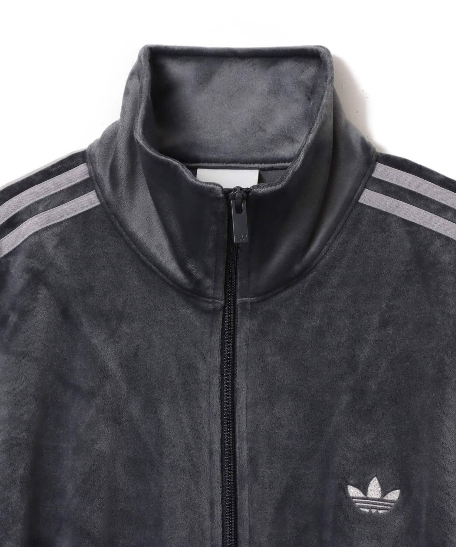 adidas FIREBIRD VELOUR TRACK TOP ダークグレーの画像