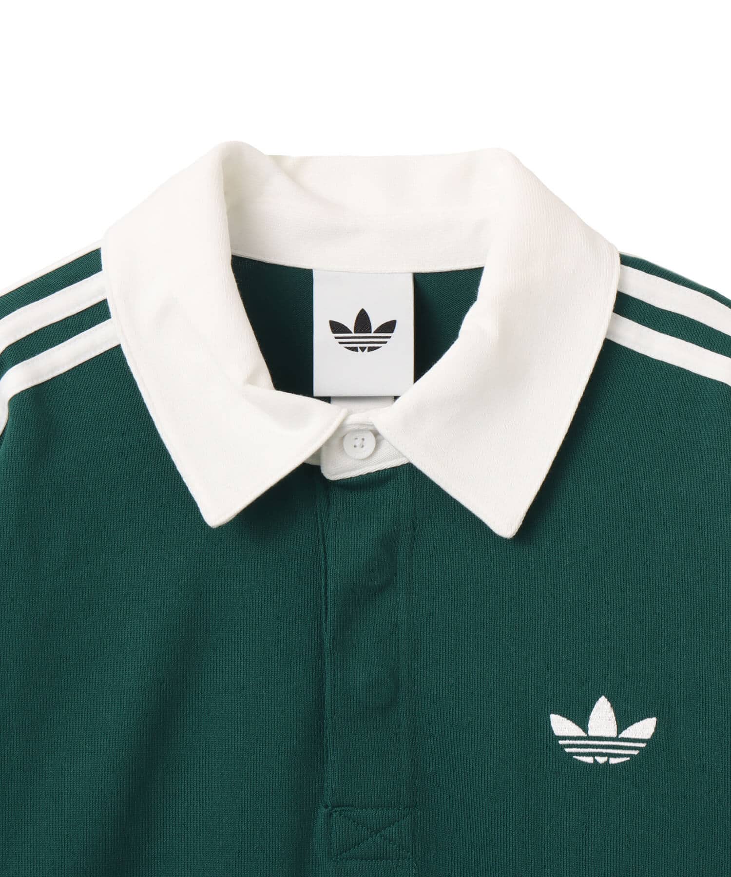 adidas 3-STRIPES RUGBY LONGSLEEVE POLO カレッジグリーンの画像