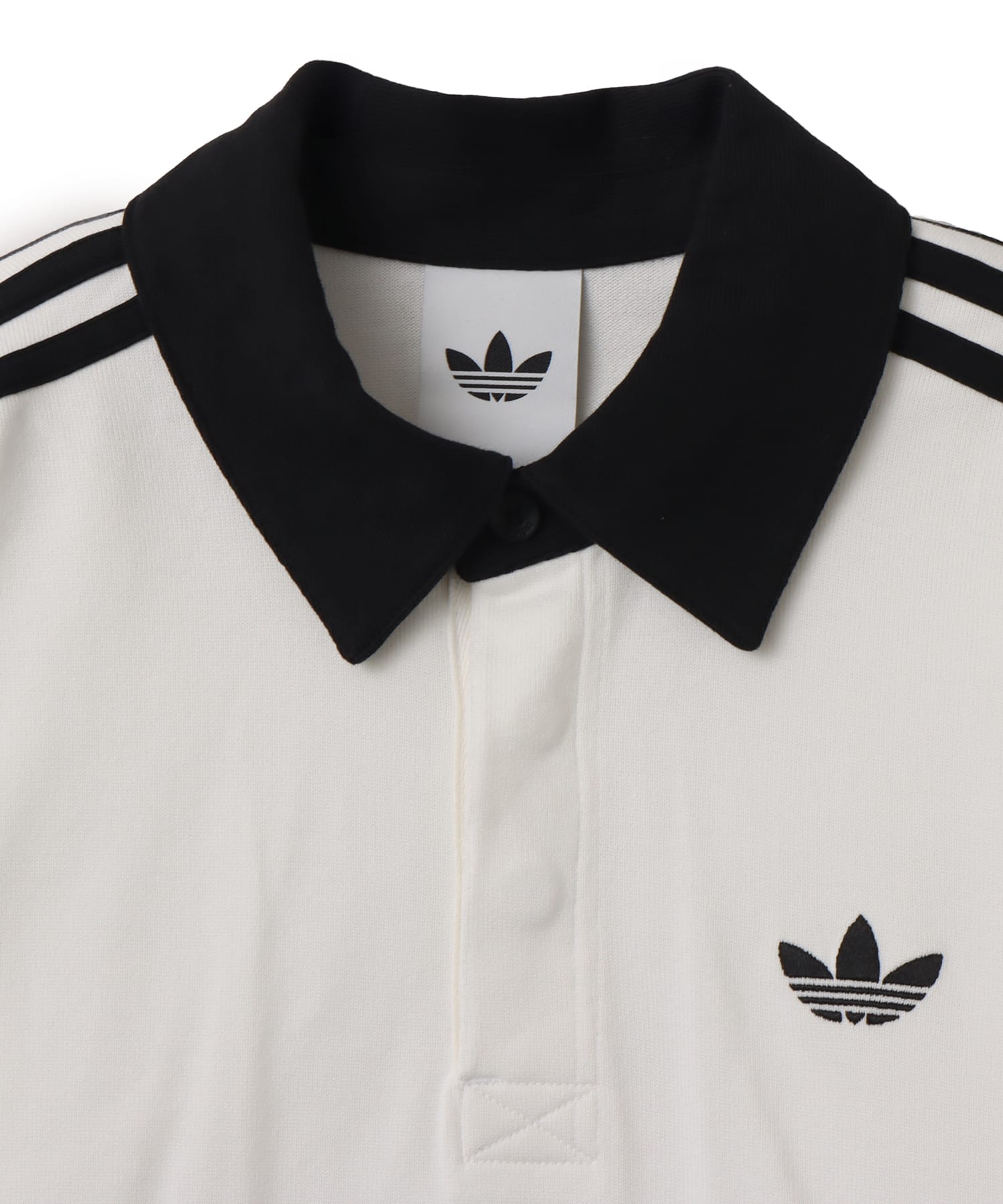 adidas 3-STRIPES RUGBY LONGSLEEVE POLO ホワイトの画像