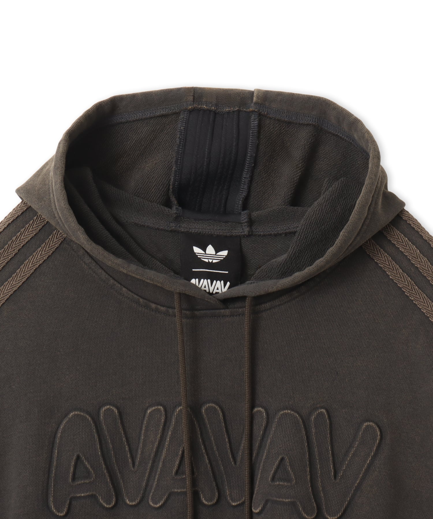 adidas BY AVAVAV SHOULDERLESS HOODIE カーボンの画像