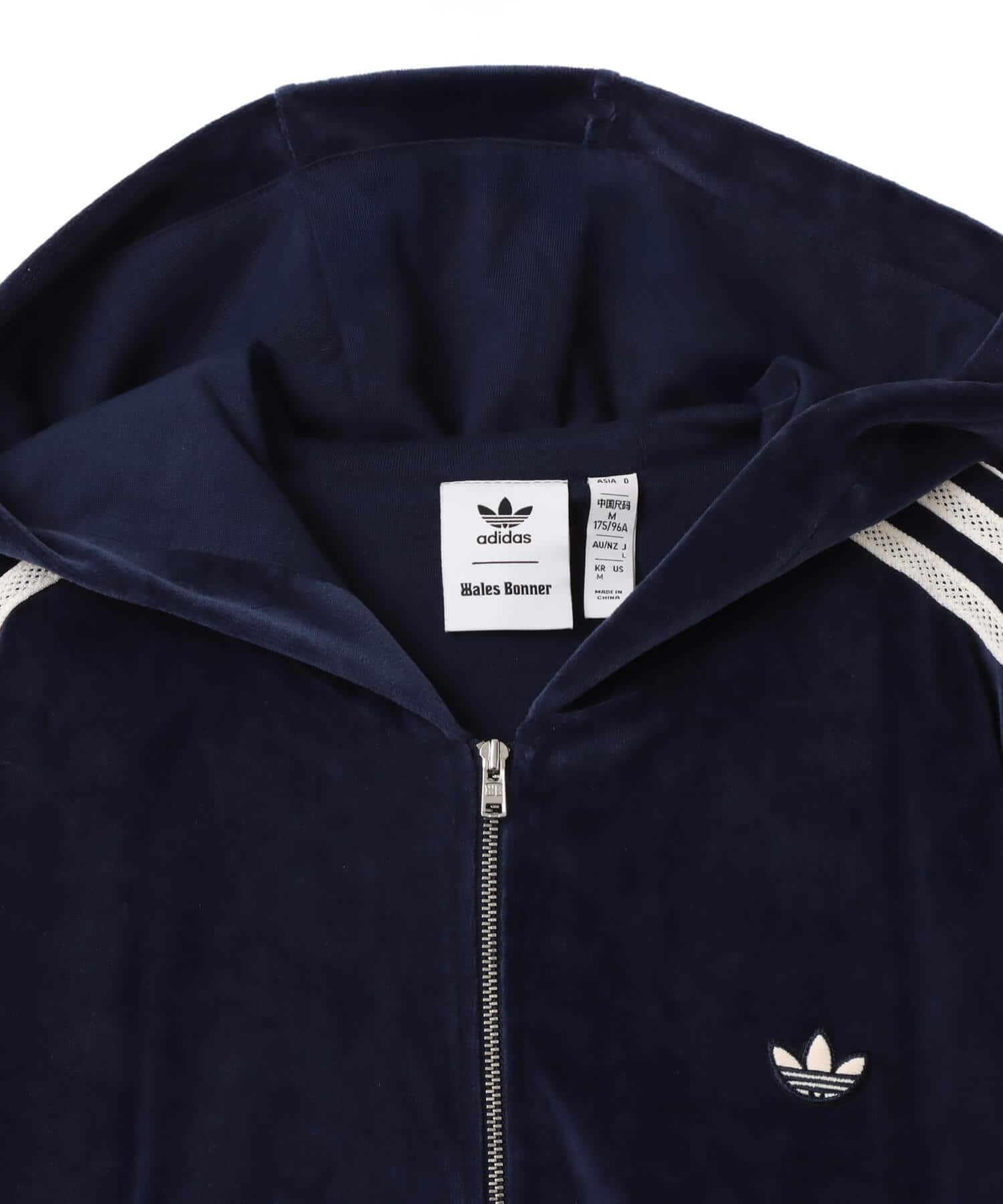 adidas WALES BONNER VELOUR TRACK JACKET カレッジネイビーの画像