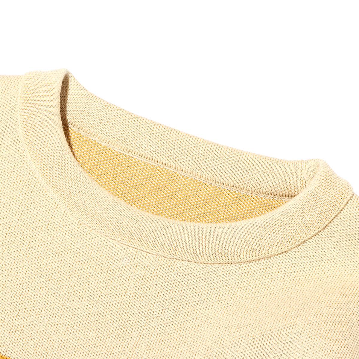 snow peak Co/Ny/Pe S/S Crew Neck Pullover Beige x Mustard 23SP-Iの画像