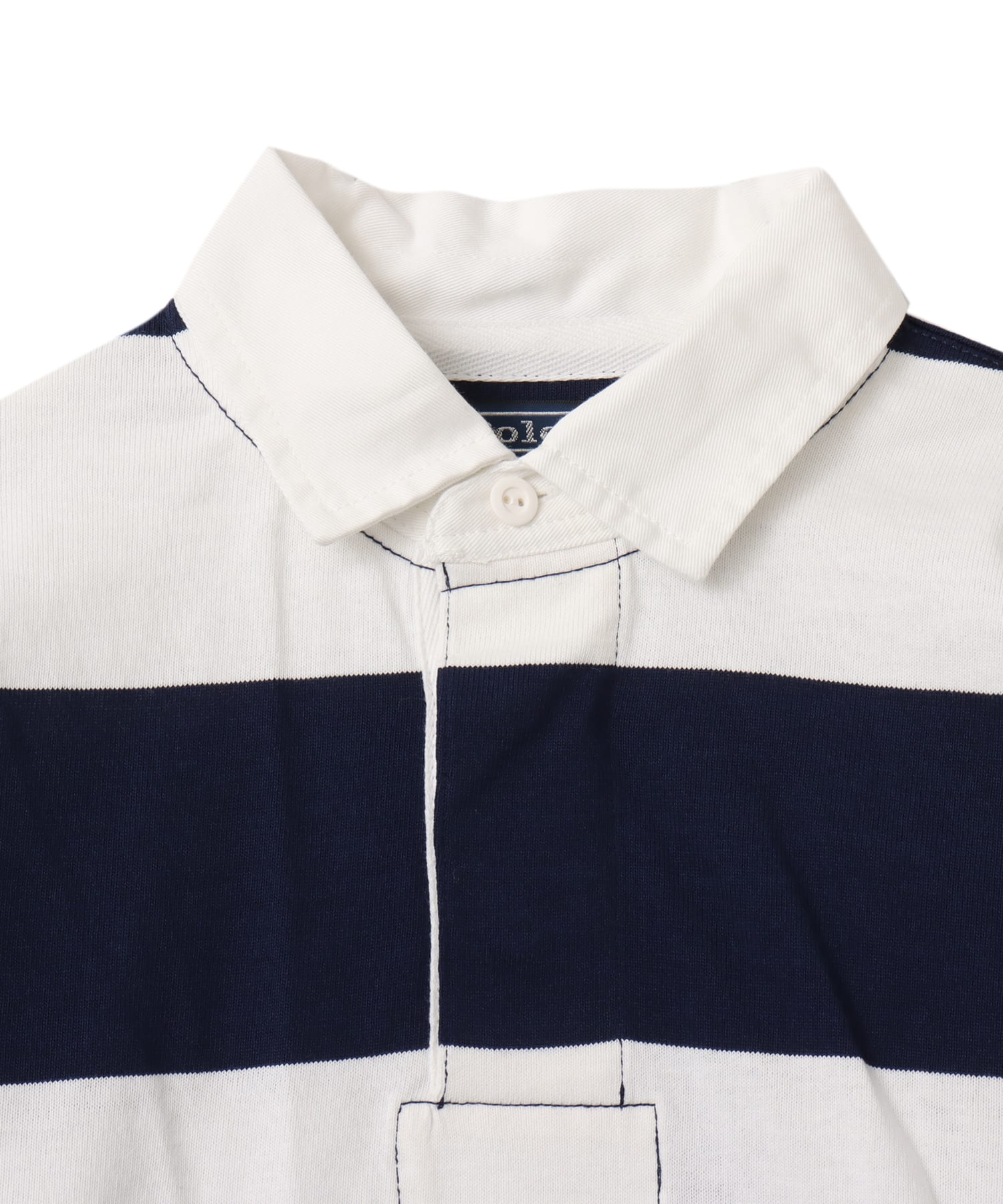 POLO RALPH LAUREN BIG FIT RUGBY SHIRT WHITE/NEWPORT NAVY