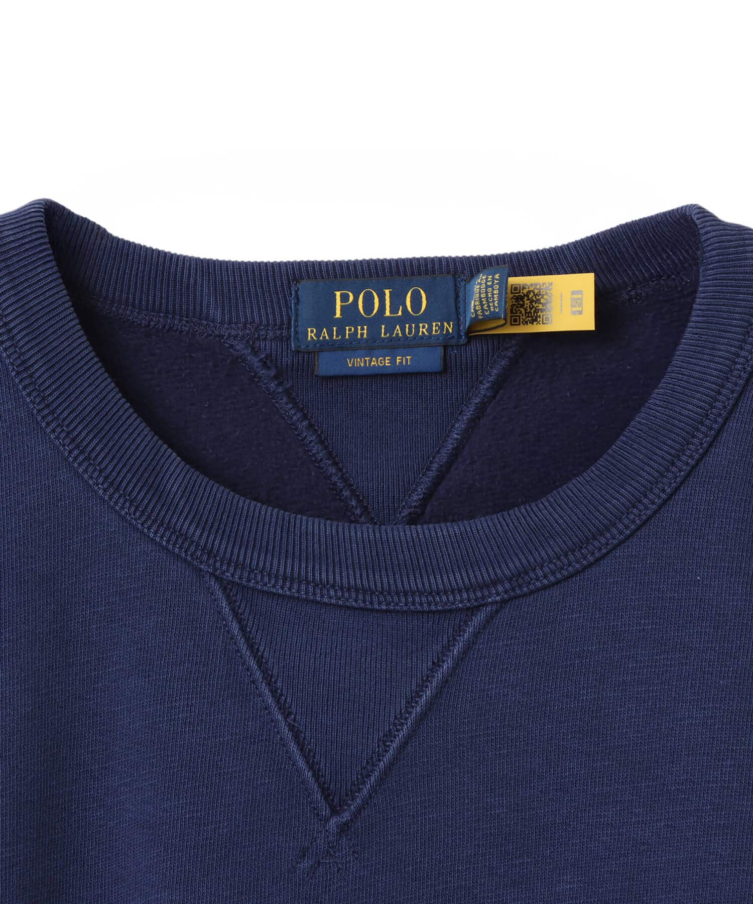 POLO RALPH LAUREN VINTAGE FIT GARMENT DYE NOVELTY USA CREW NECK SWEAT DARK COBALTの画像
