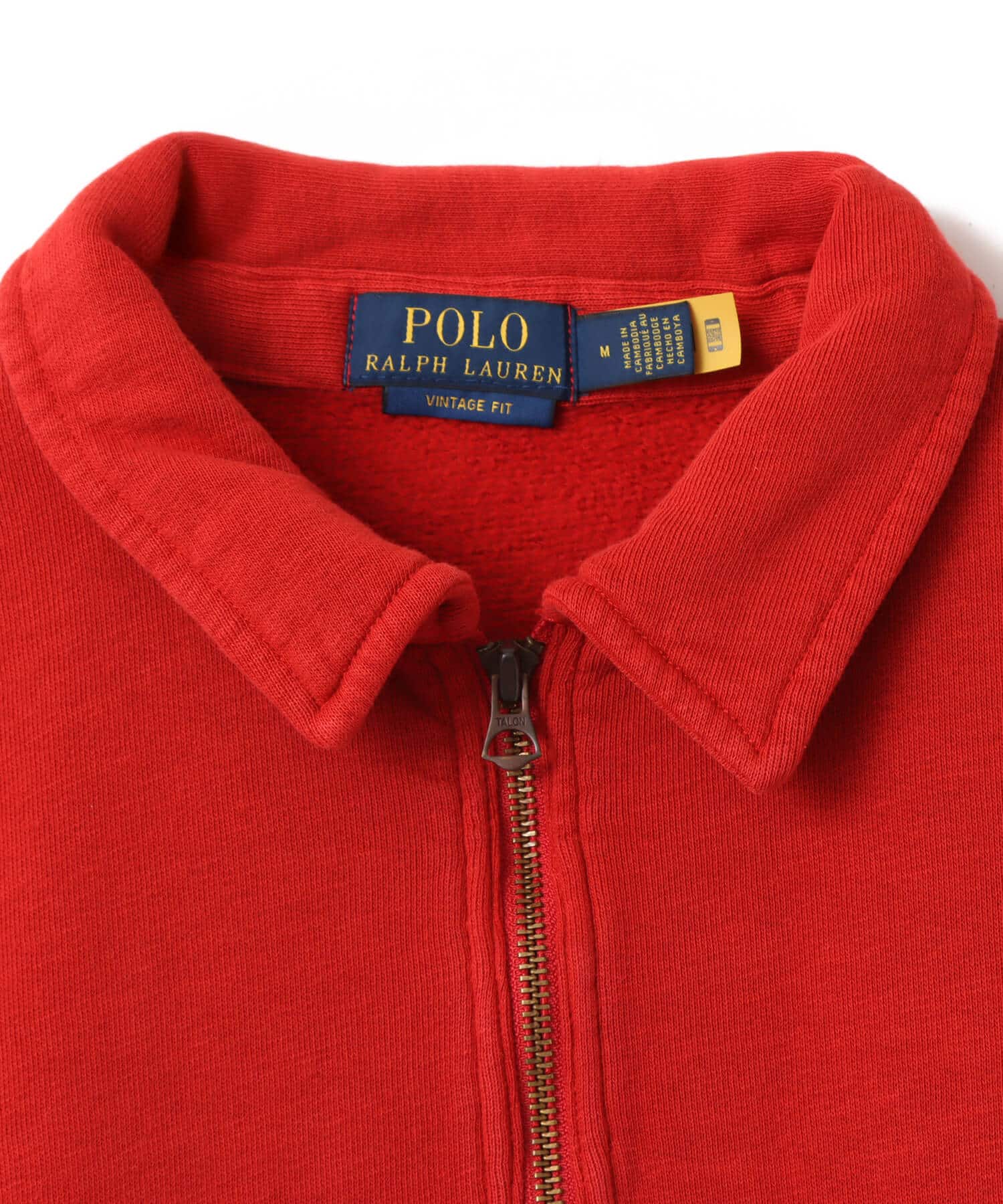 POLO RALPH LAUREN VINTAGE FIT GARMENT DYE NOVELTY USA HALF ZIP SWEAT RL 2000 REDの画像