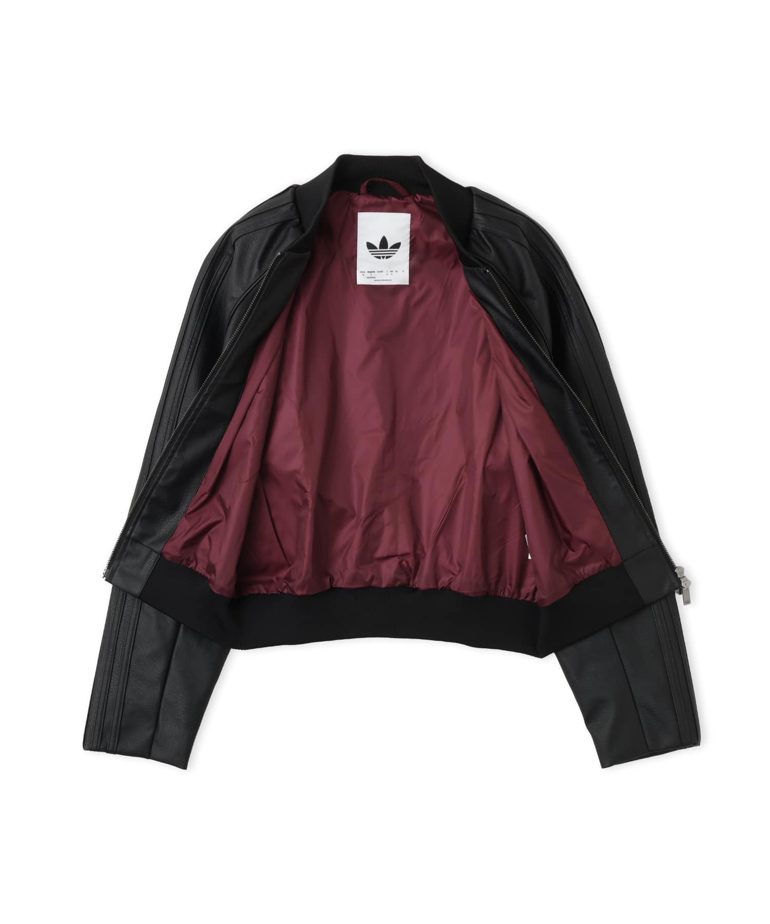 adidas PLEATHER SST TRACKTOP ブラック/マルーンの画像