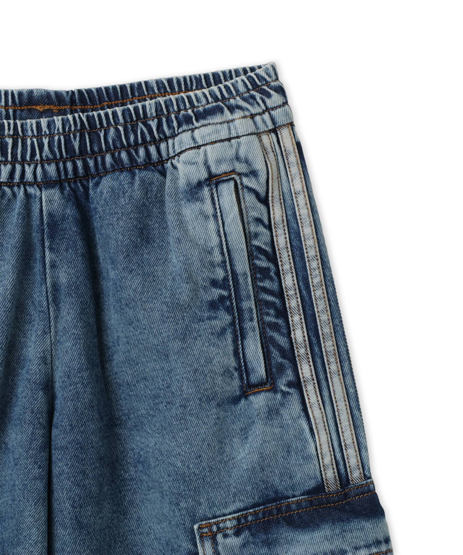 adidas MID RISE 2-IN-1 DENIM PANTS ウォーンブルーデニムの画像