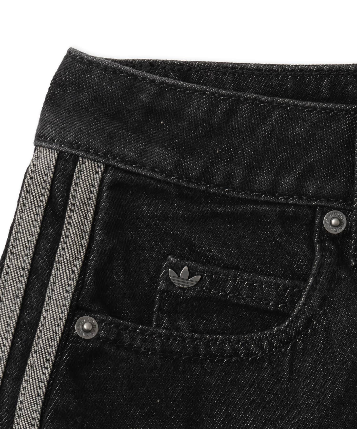 adidas 3 STRIPES MINI SKIRT DENIM トゥルーブラックデニムの画像