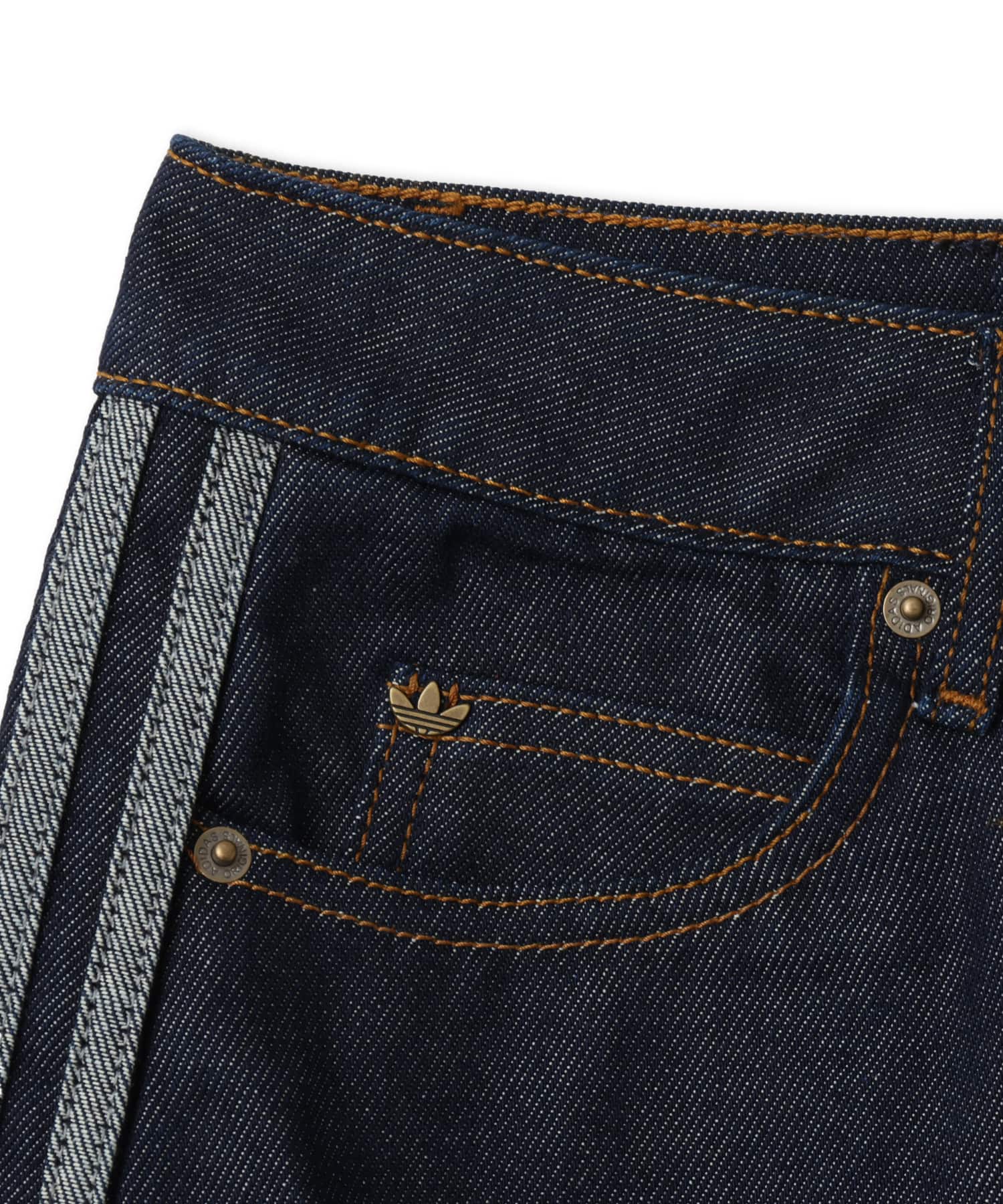 adidas 3 STRIPES MINI SKIRT DENIM インディゴデニムの画像