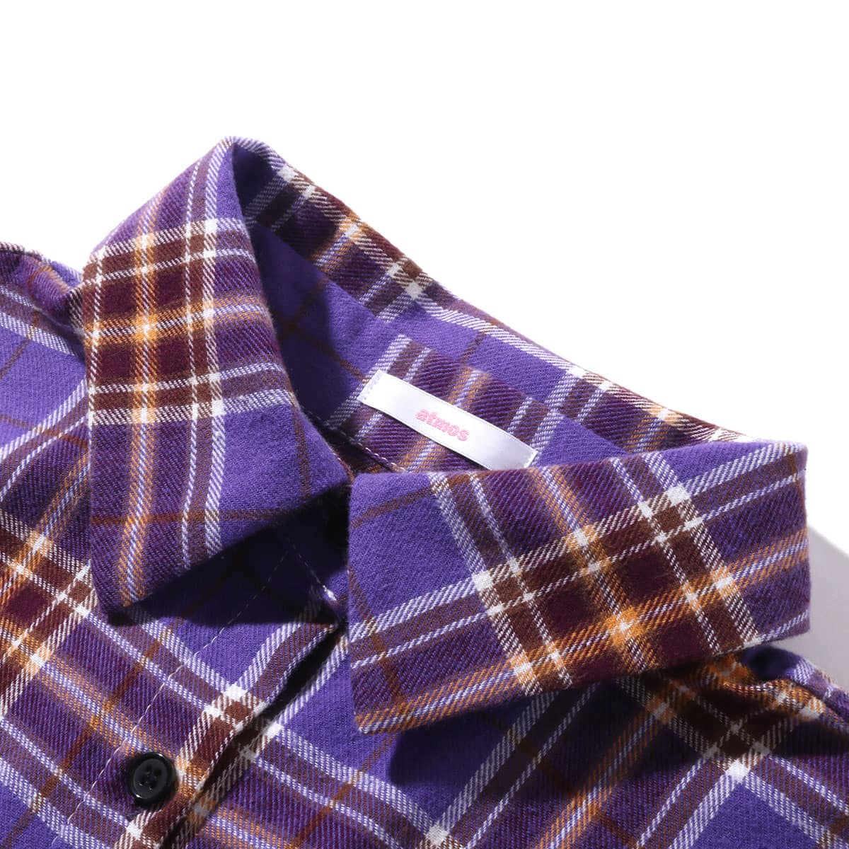 atmos pink ロング チェック シャツ PURPLEの画像