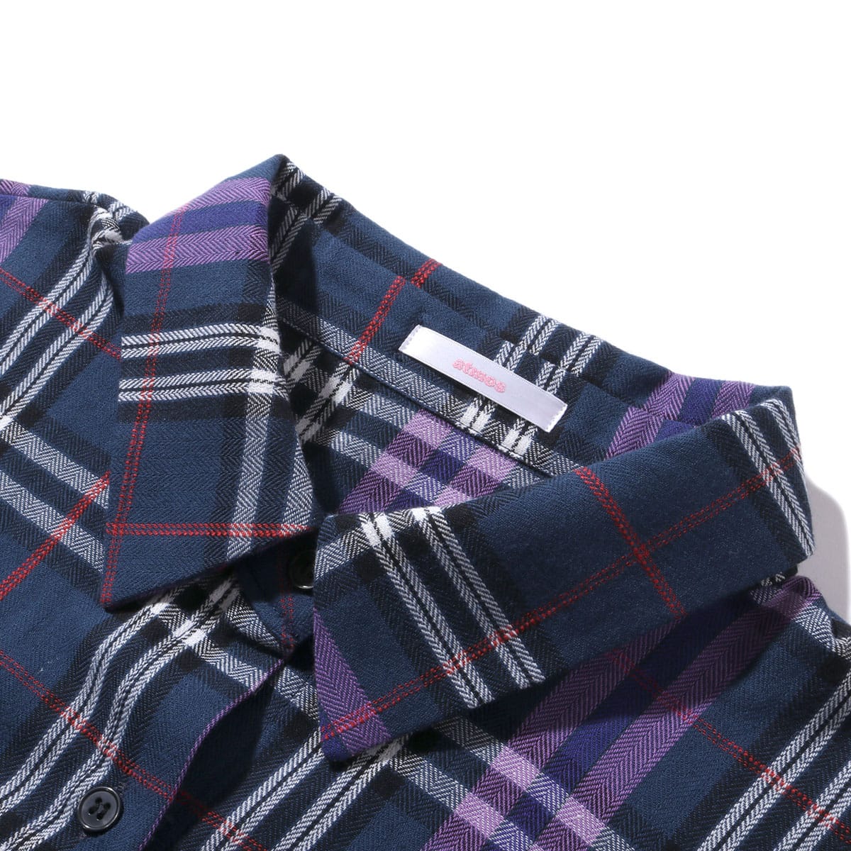 atmos pink グレンチェック柄 シャツ NAVYの画像