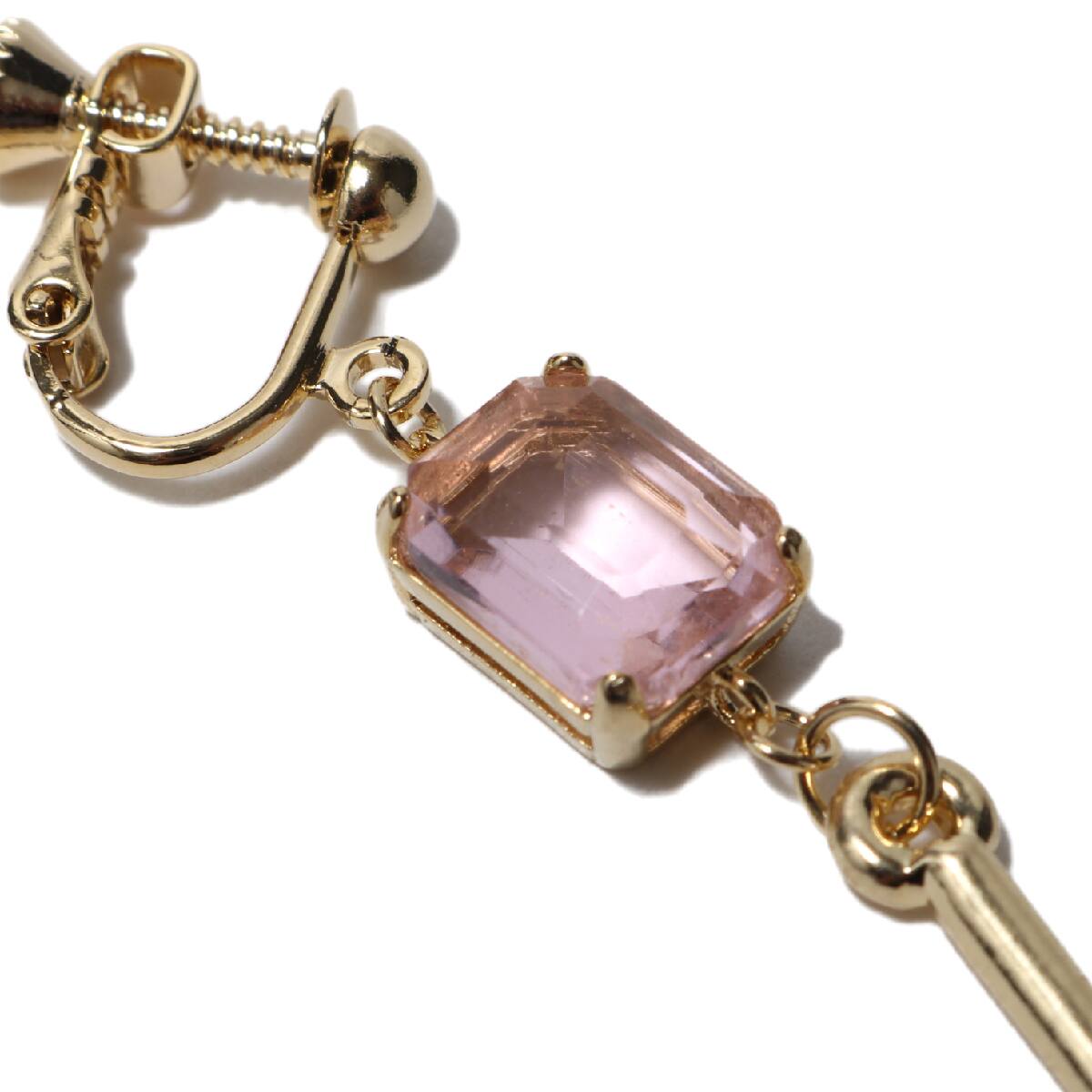 atmos pink カラーストーン プレート イヤリングTX PINKの画像