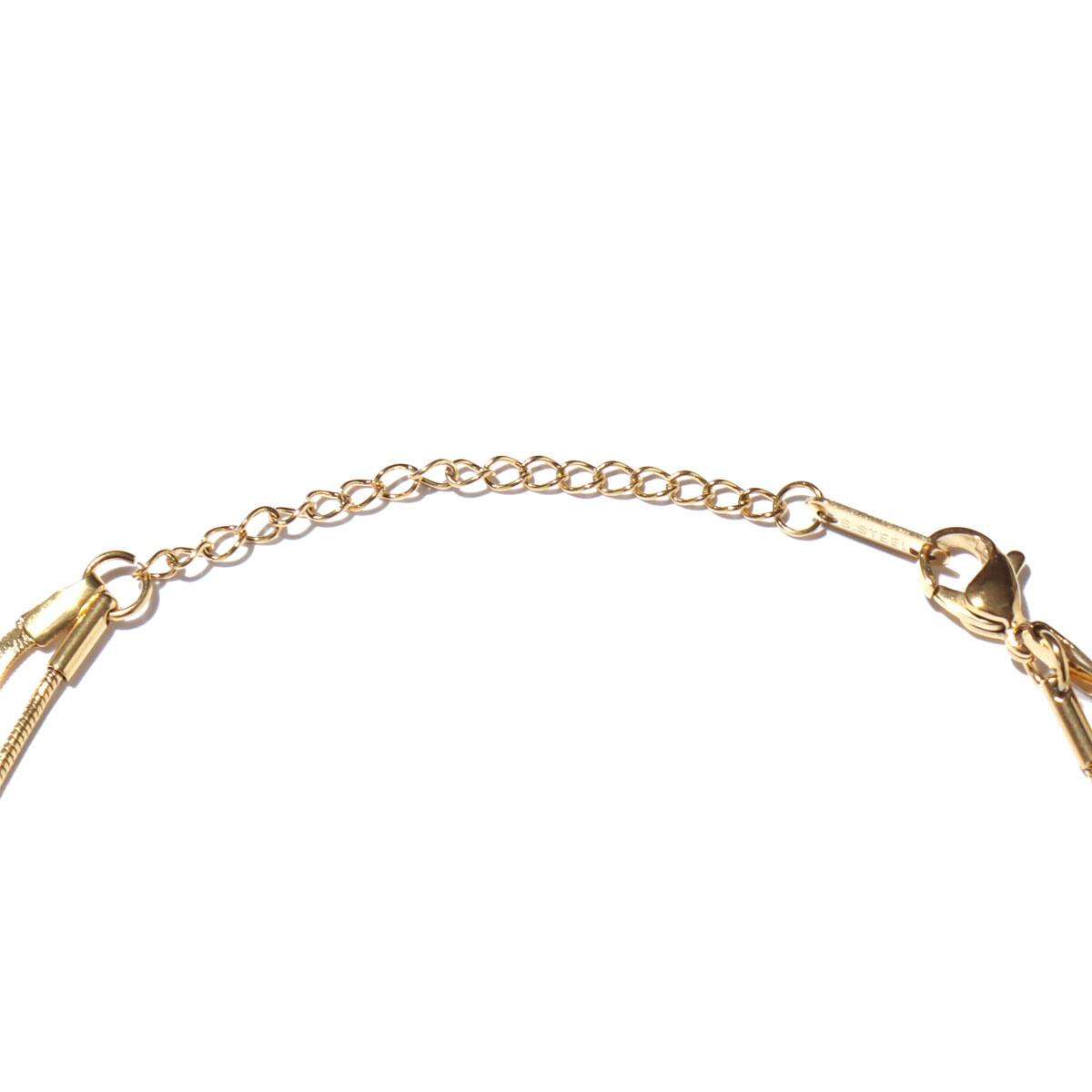 atmos pink 2連 シンプルネックレス GOLDの画像