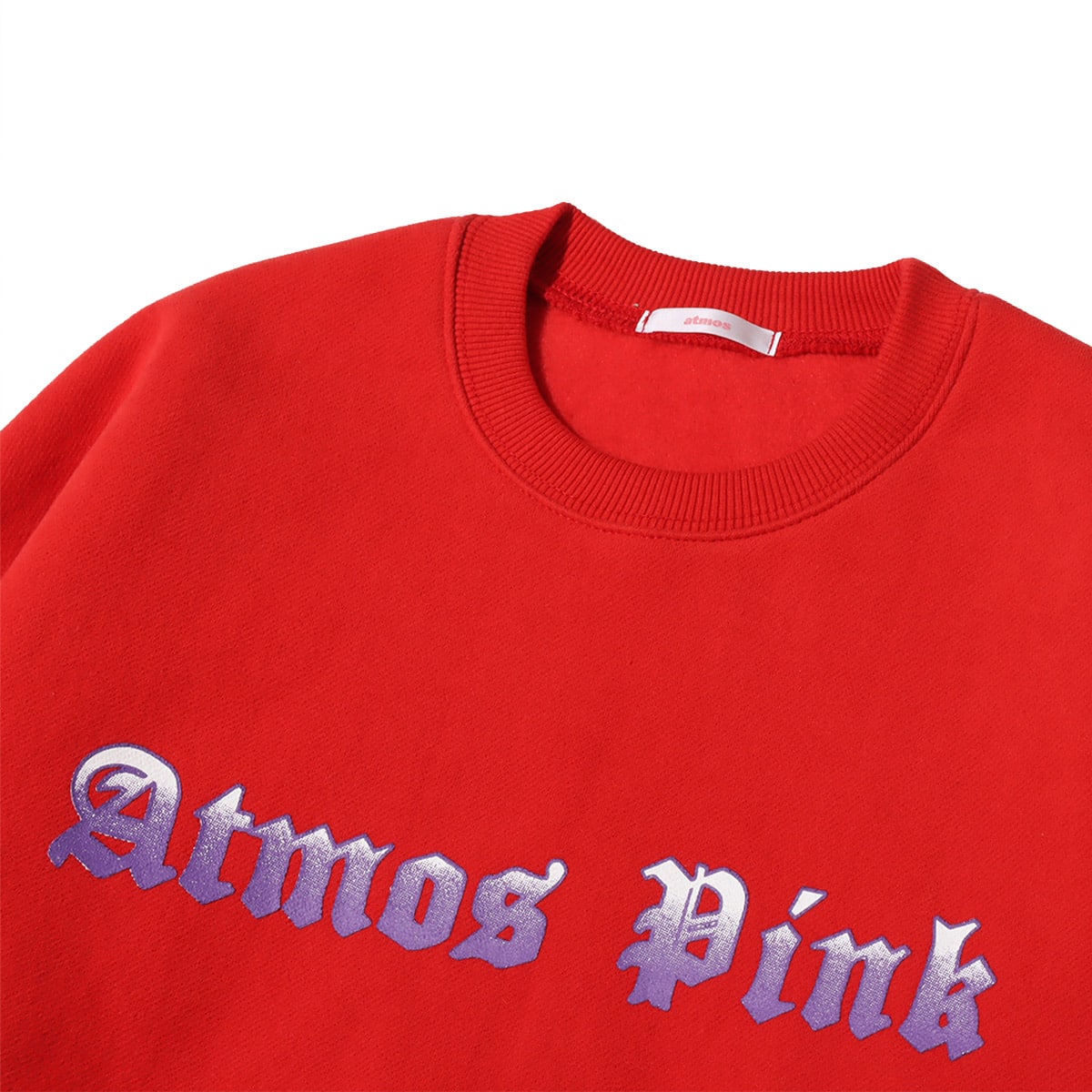 atmos pink グラデーションロゴ クルーネックトップス REDの画像