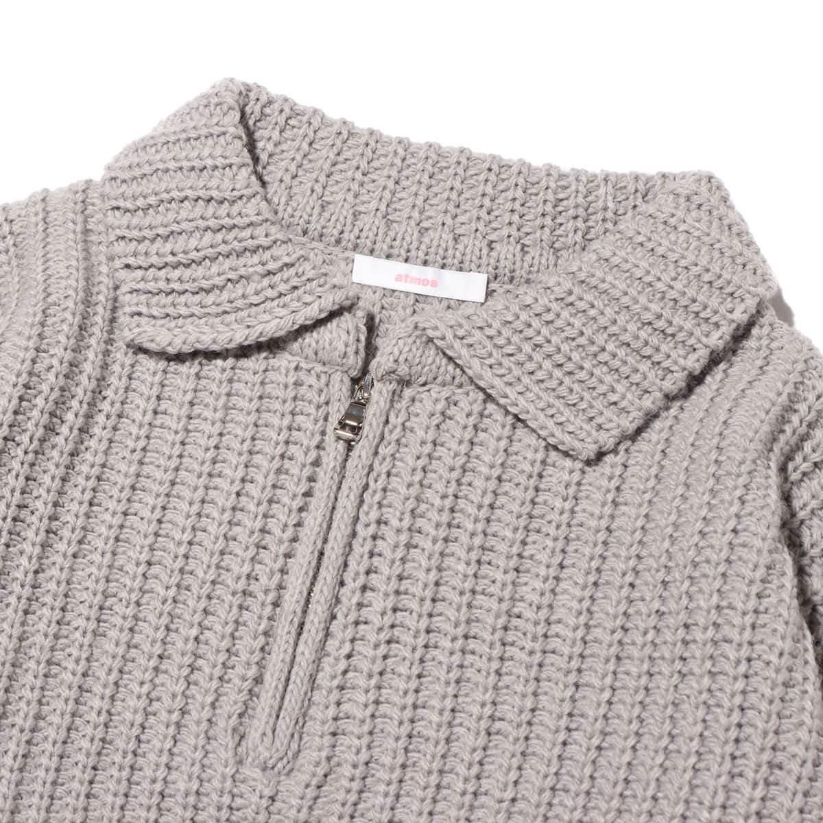 atmos pink ハーフジップ ニット トップス GRAYの画像