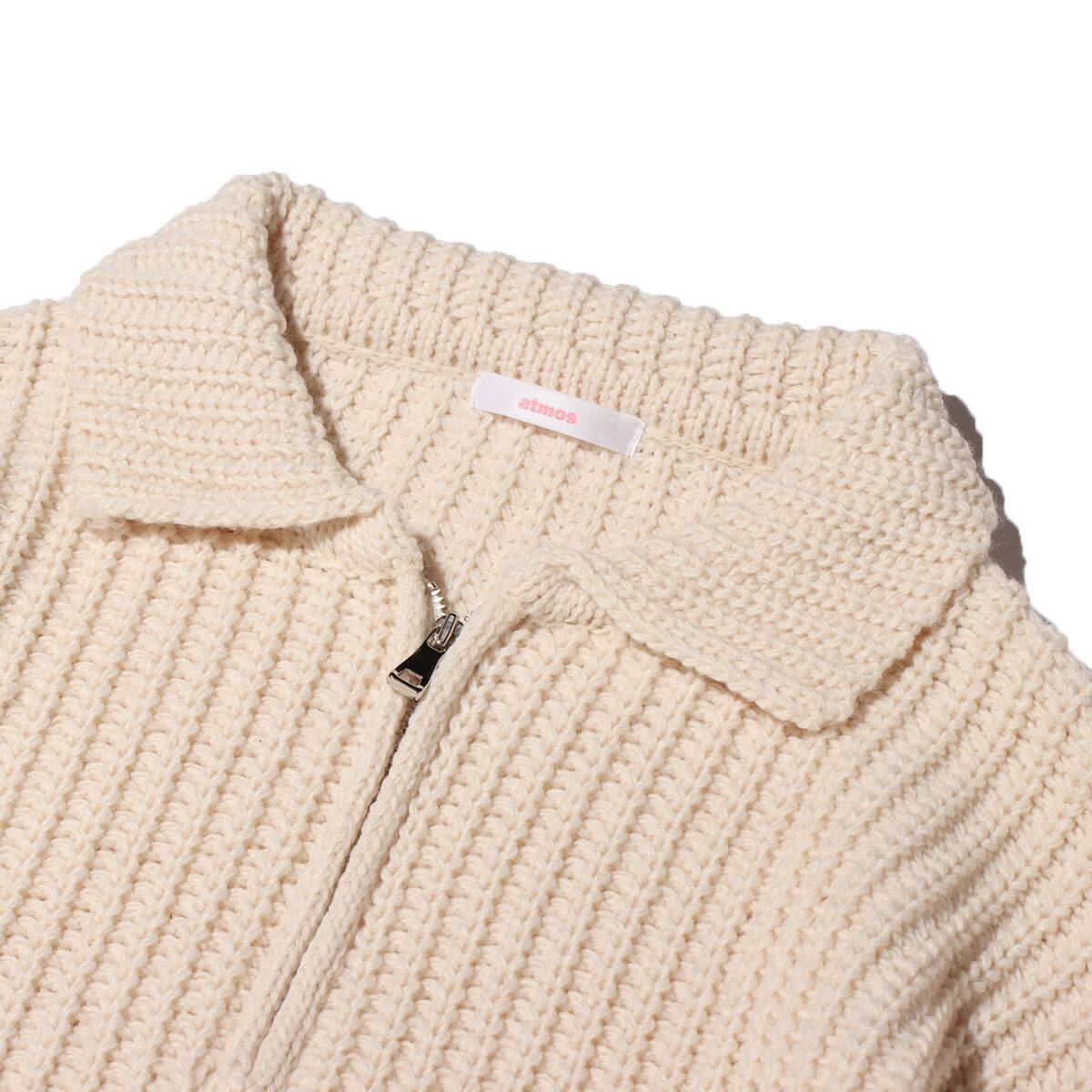 atmos pink ハーフジップ ニット トップス IVORYの画像