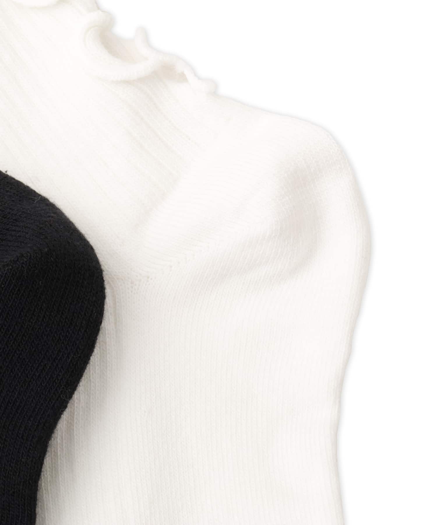 adidas RUFFLE CREW SOCKS 2 PAIRS ブラック/ホワイトの画像