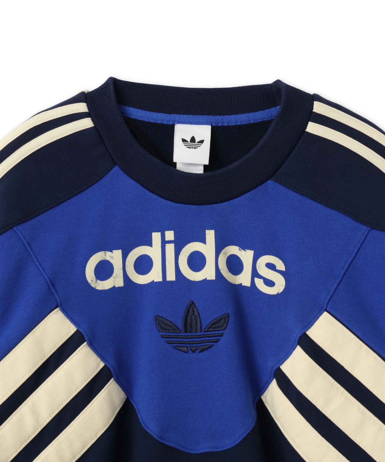 adidas GARMENT WASHED GRAPHIC CREW ボールドブルー/ナイトインディゴの画像