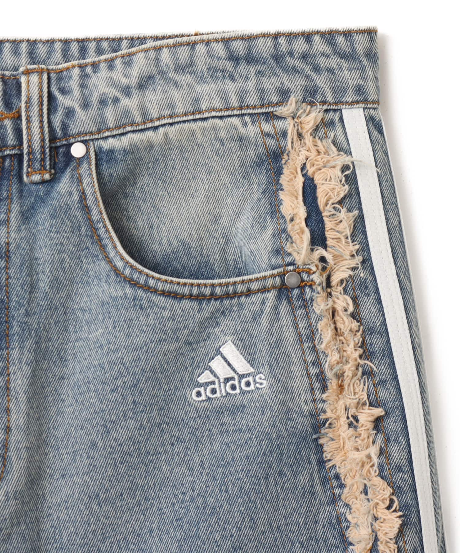 adidas TG WIDE DENIM PANTS インディゴデニムの画像