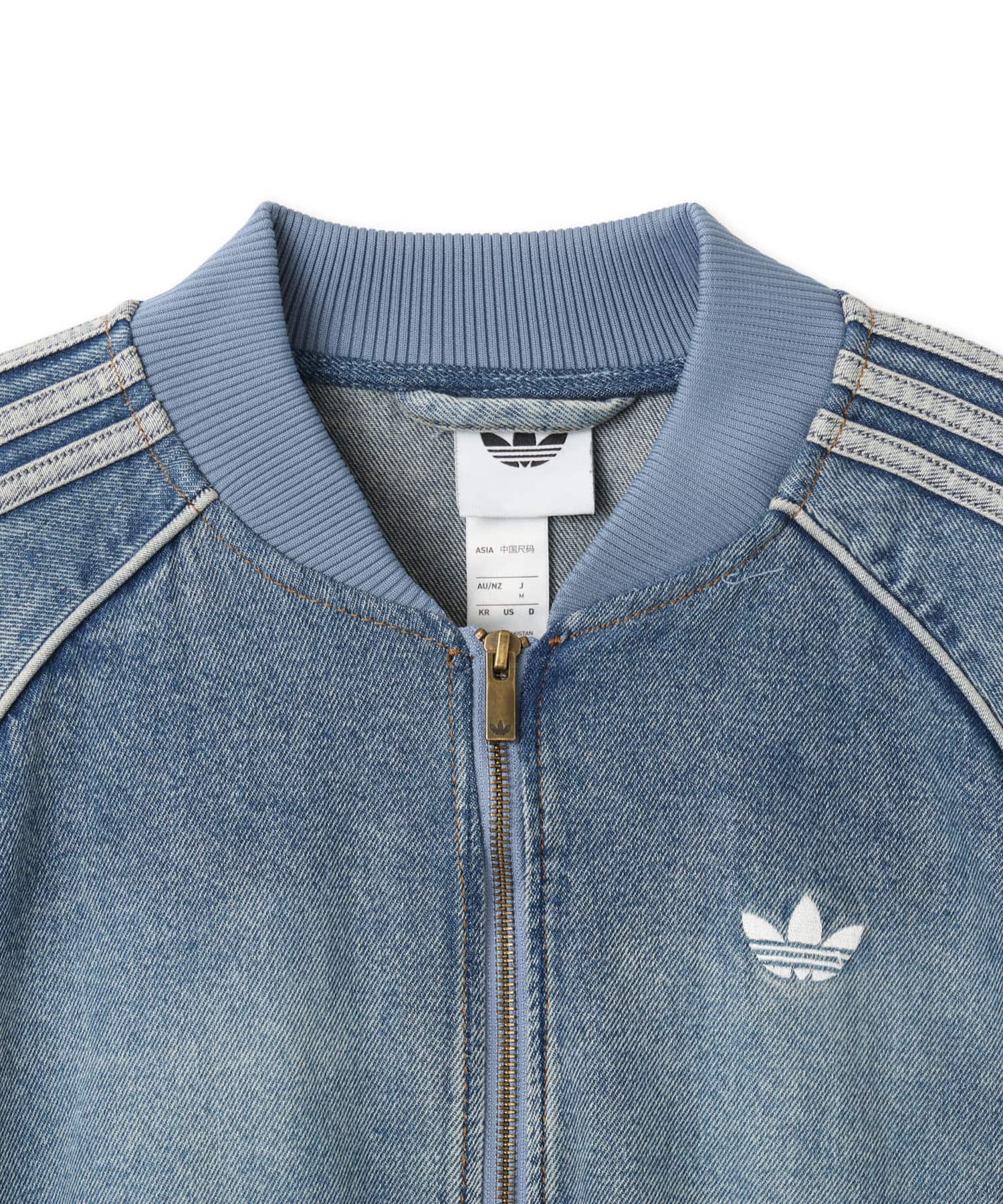 adidas SST ADICOLOR DENIM TRACKTOP LIGHT WASH ウォーンブルーデニムの画像