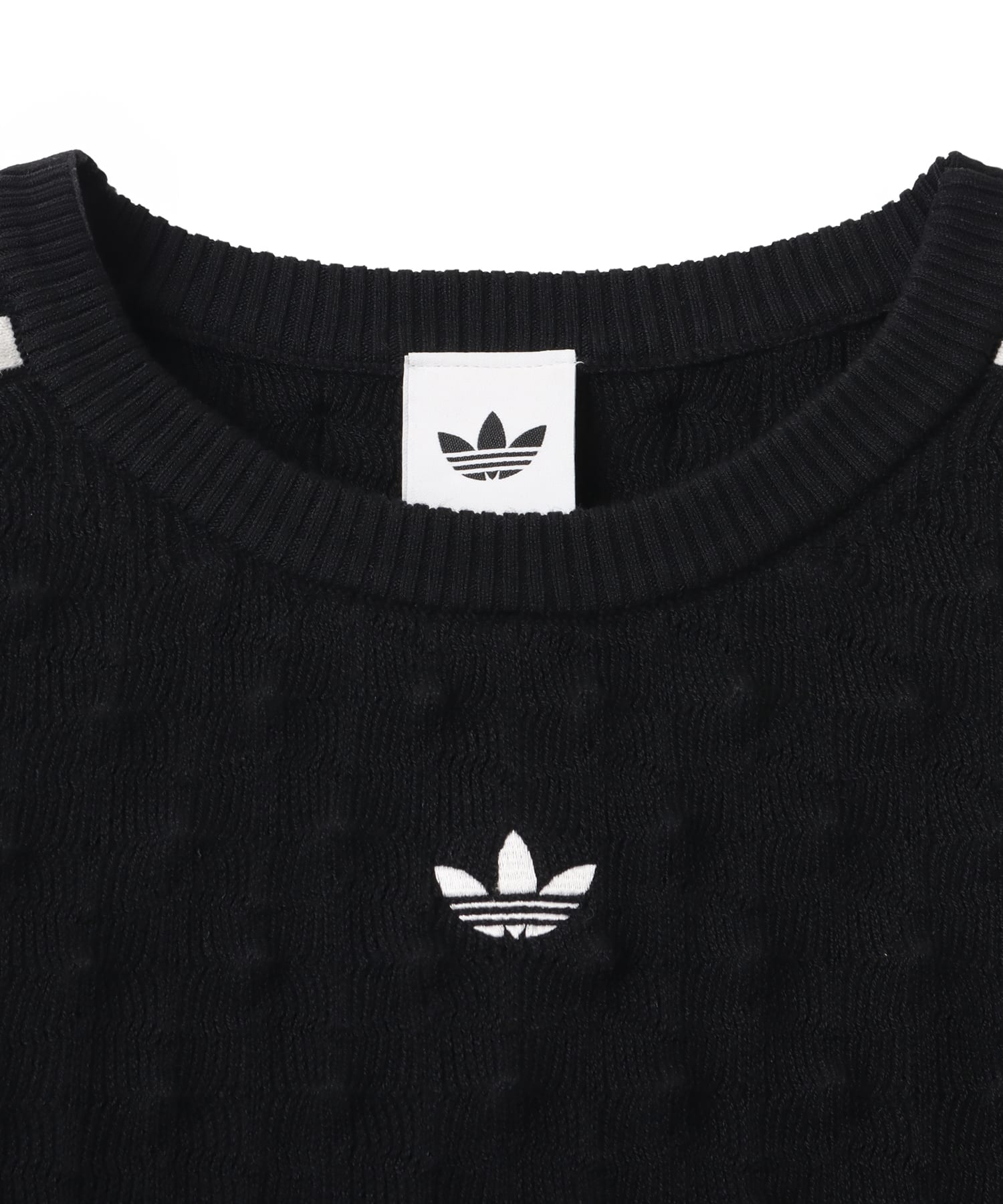 adidas SLIM SOLID SPIKE KNIT SWEATSHIRT ブラックの画像
