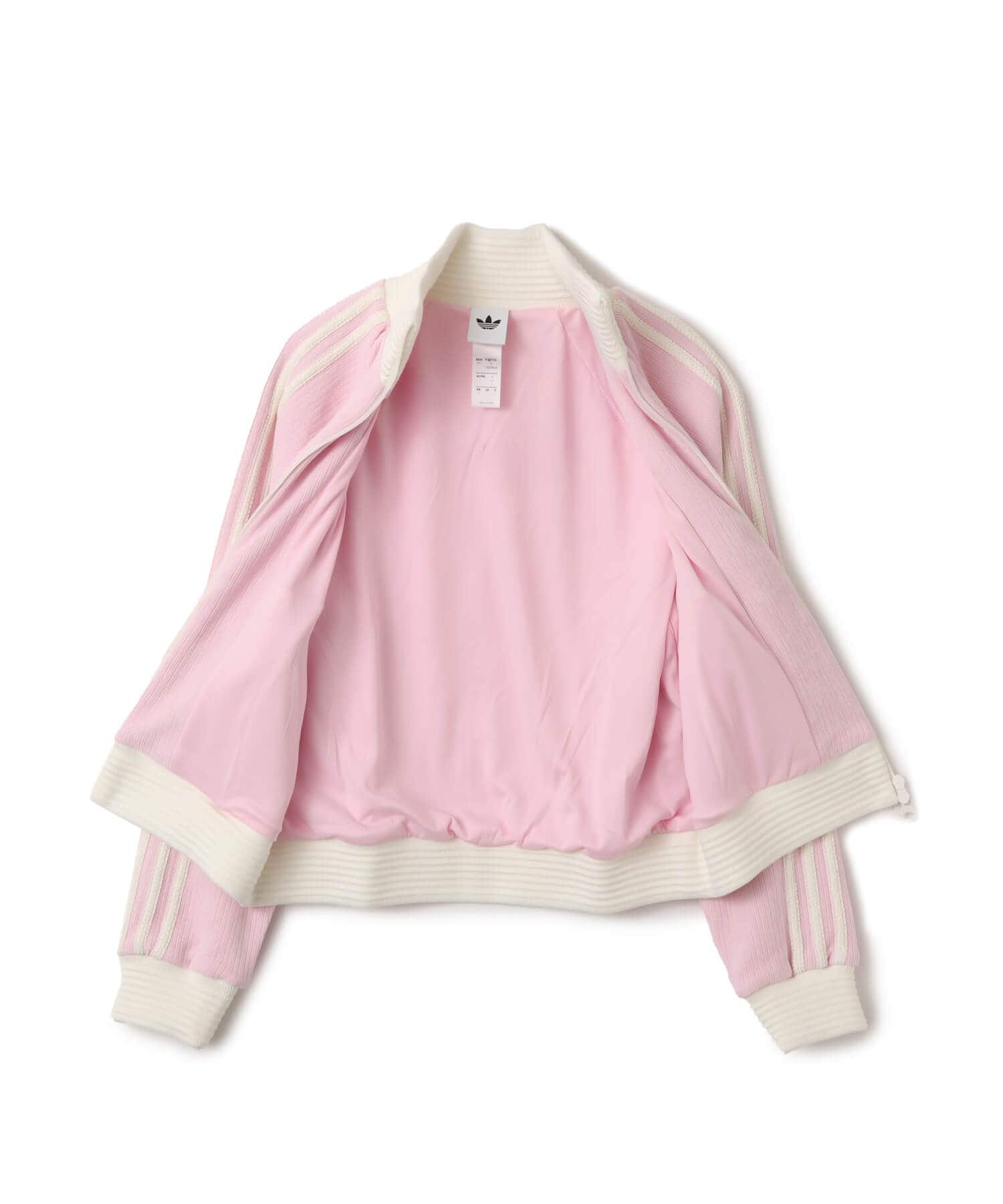 adidas VELOUR KNIT TRACK TOP  クリアピンクの画像