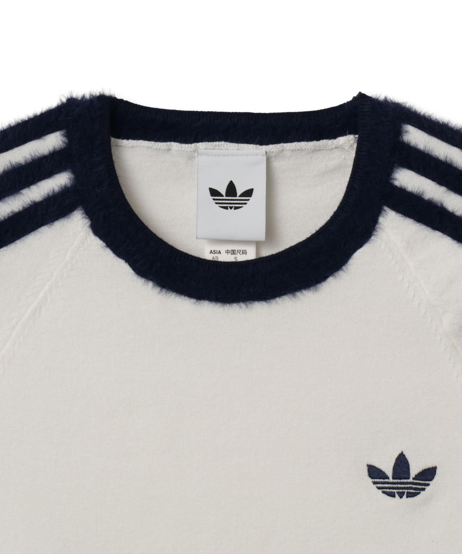adidas KNITTED TEE クラウドホワイト/ナイトインディゴの画像