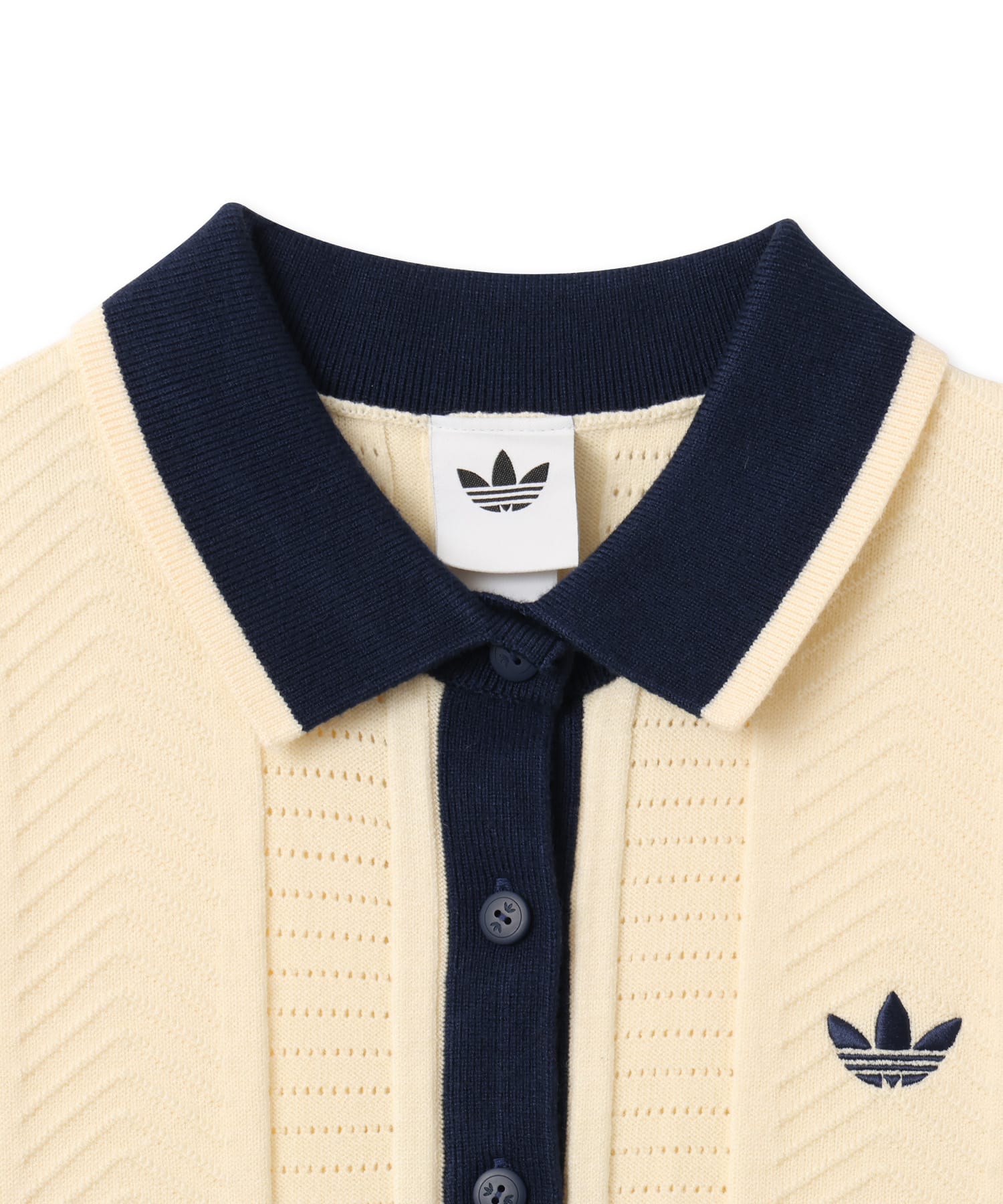 adidas CABLE KNIT CALI TEE POLO ウォームバニラの画像
