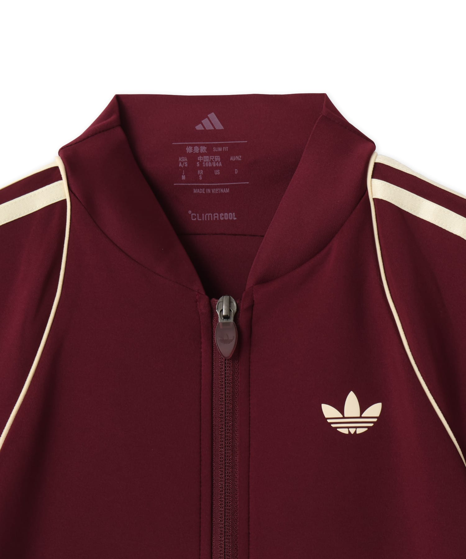 adidas OG SPORT SUPERSTAR MIDLAYER SHIRT マルーンの画像