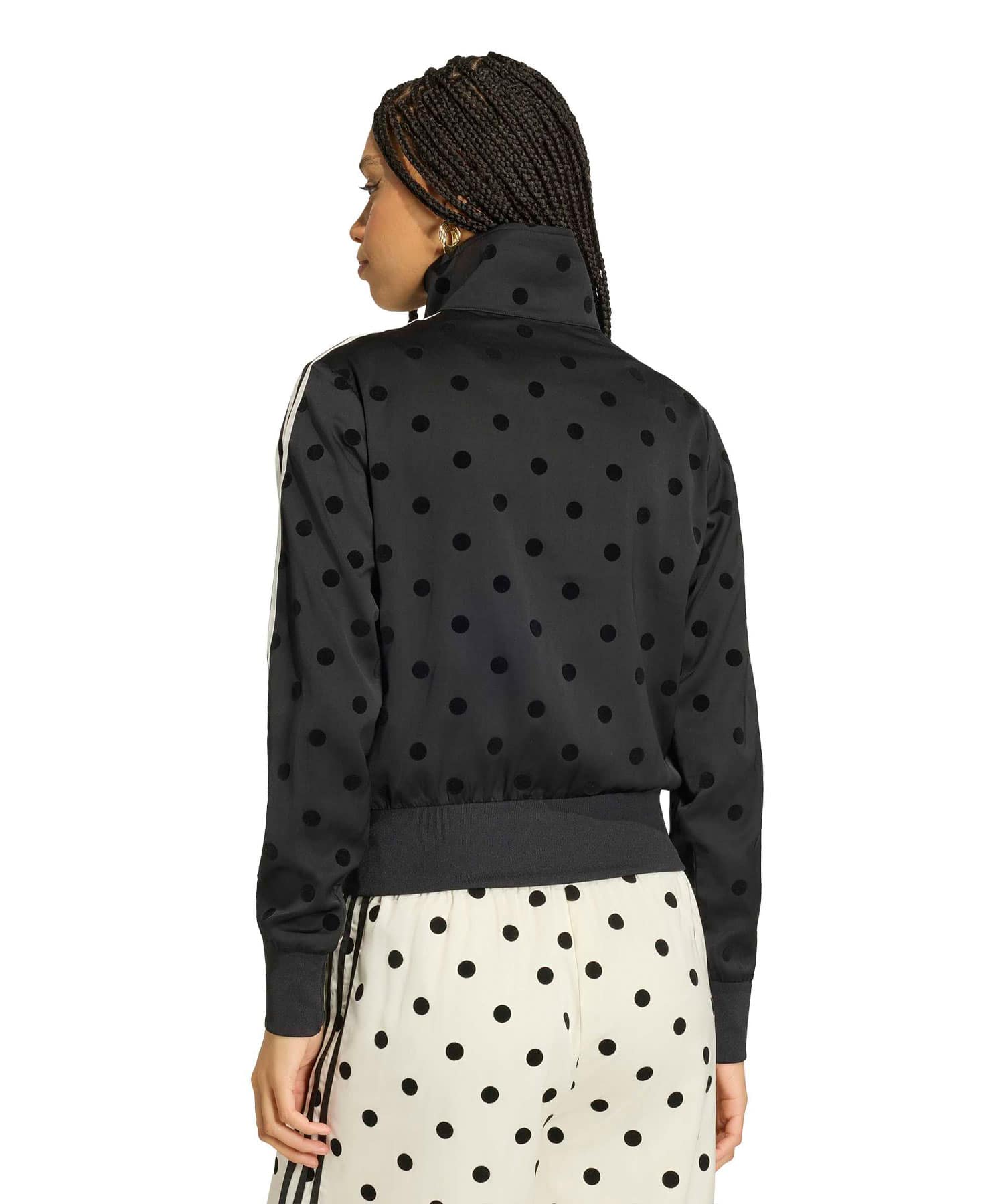 adidas SATIN POLKA DOTS TT Track Top ブラックの画像