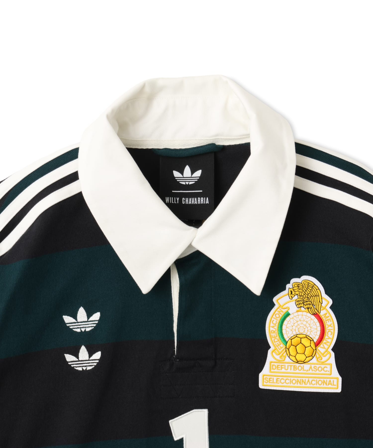 adidas CHAVARRIA LS RUGBY SHIRT ブラック/オーロラアイビーの画像