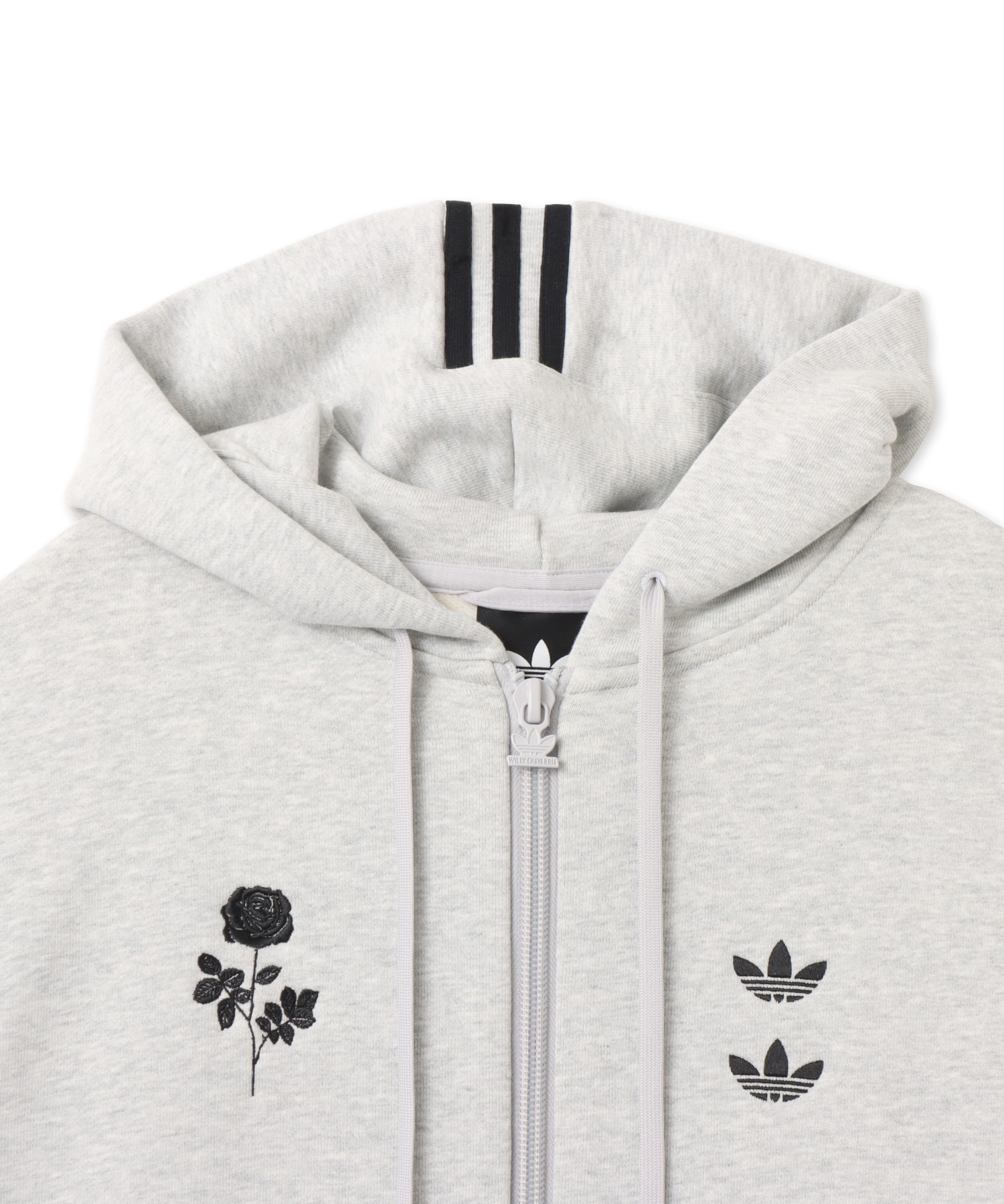 adidas CHAVARRIA FULL ZIP LOGO HOODIE ライトグレーヘザーの画像