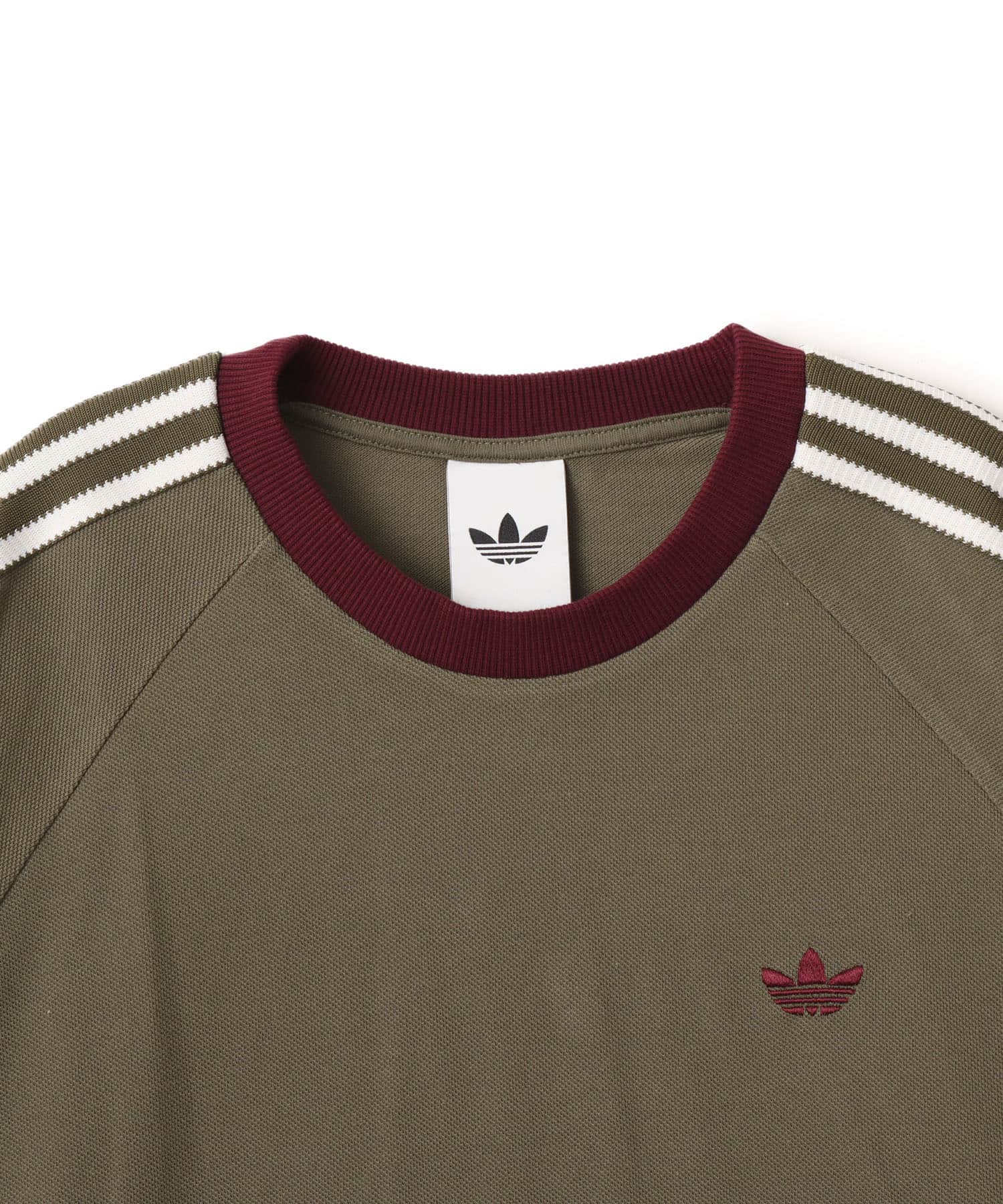 adidas BRITCORE SHORT SLEEVE RINGER T-SHIRT オリーブストレータの画像