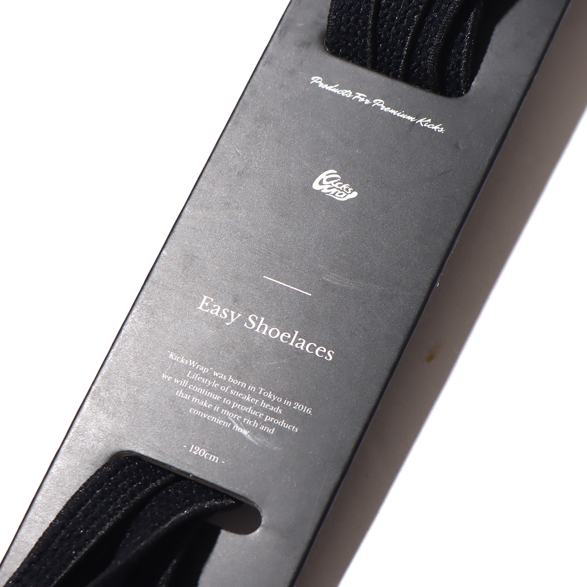 KicksWrap Easy Shoelaces Black 120cm BLACK 22HO-Iの画像