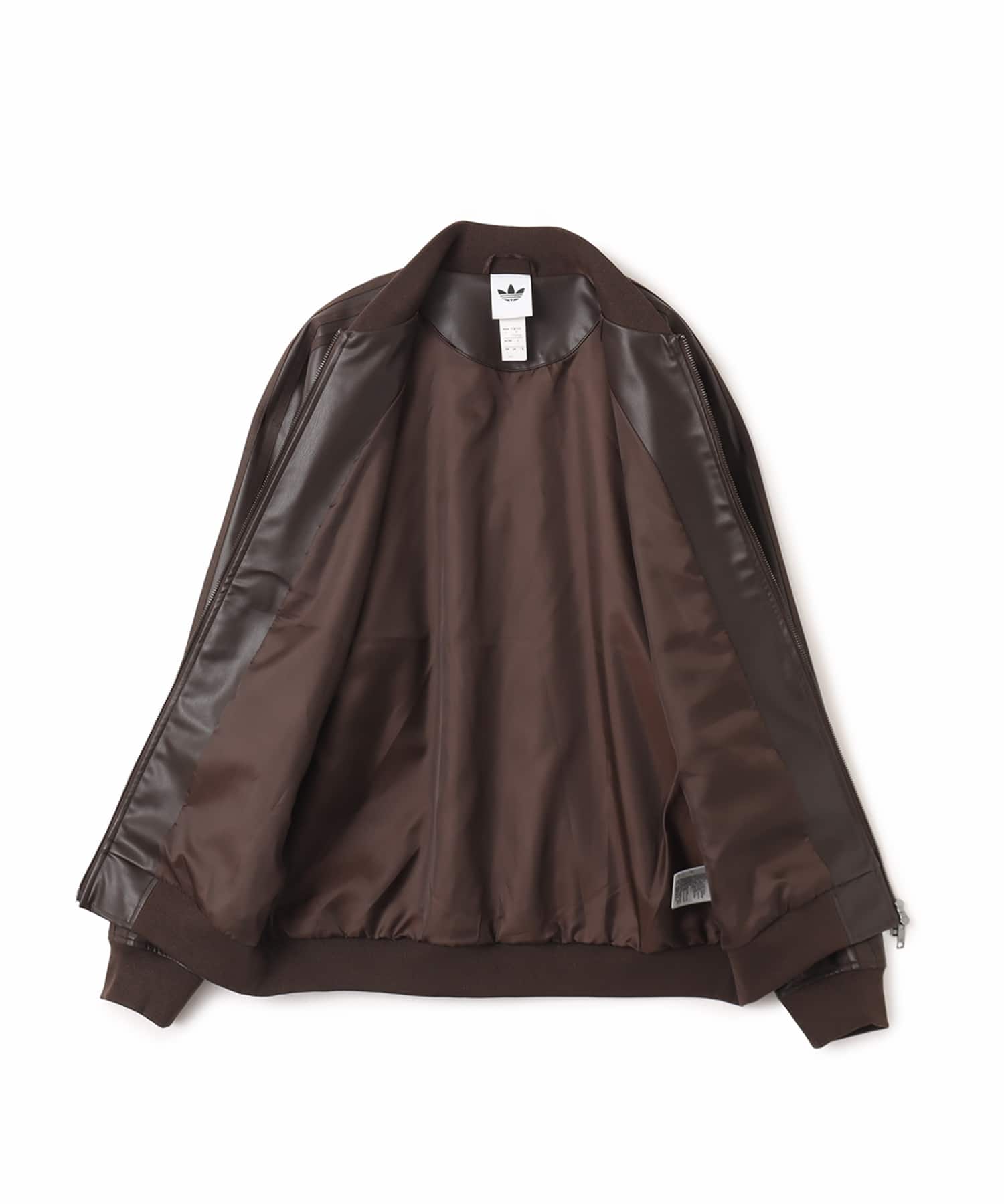 adidas SST PLEATHER TRACK TOP ダークブラウンの画像